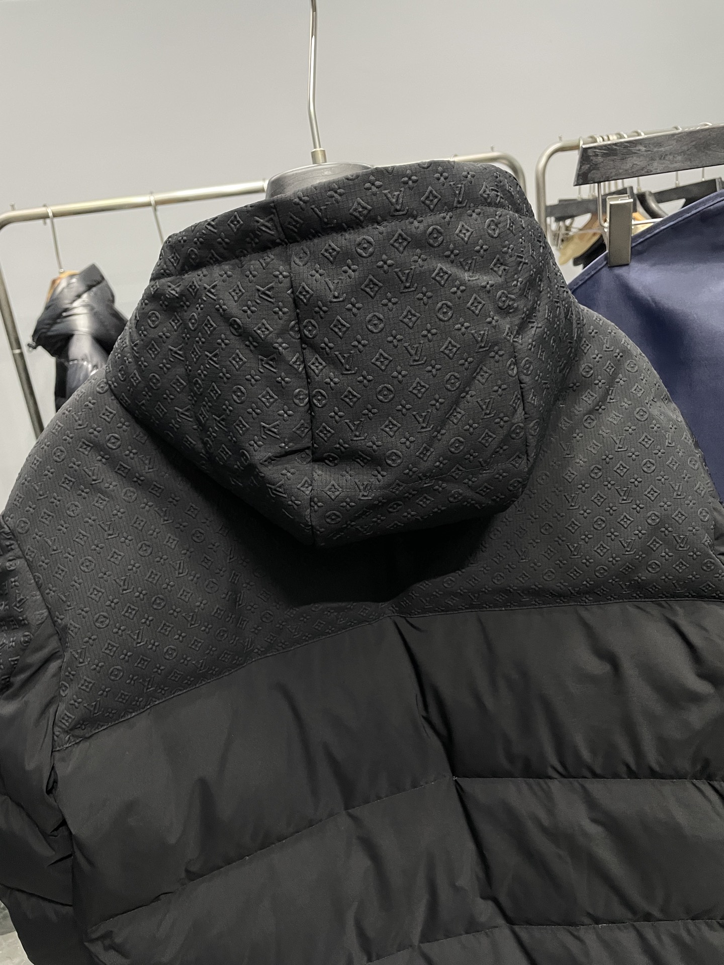 Louis Vuitton Down Jacket Black Printed M-54-48-50-52