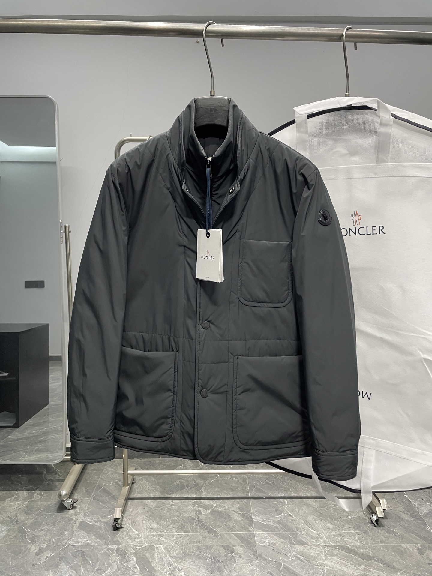 Moncler Down Jacket Knitted Black S-m-l