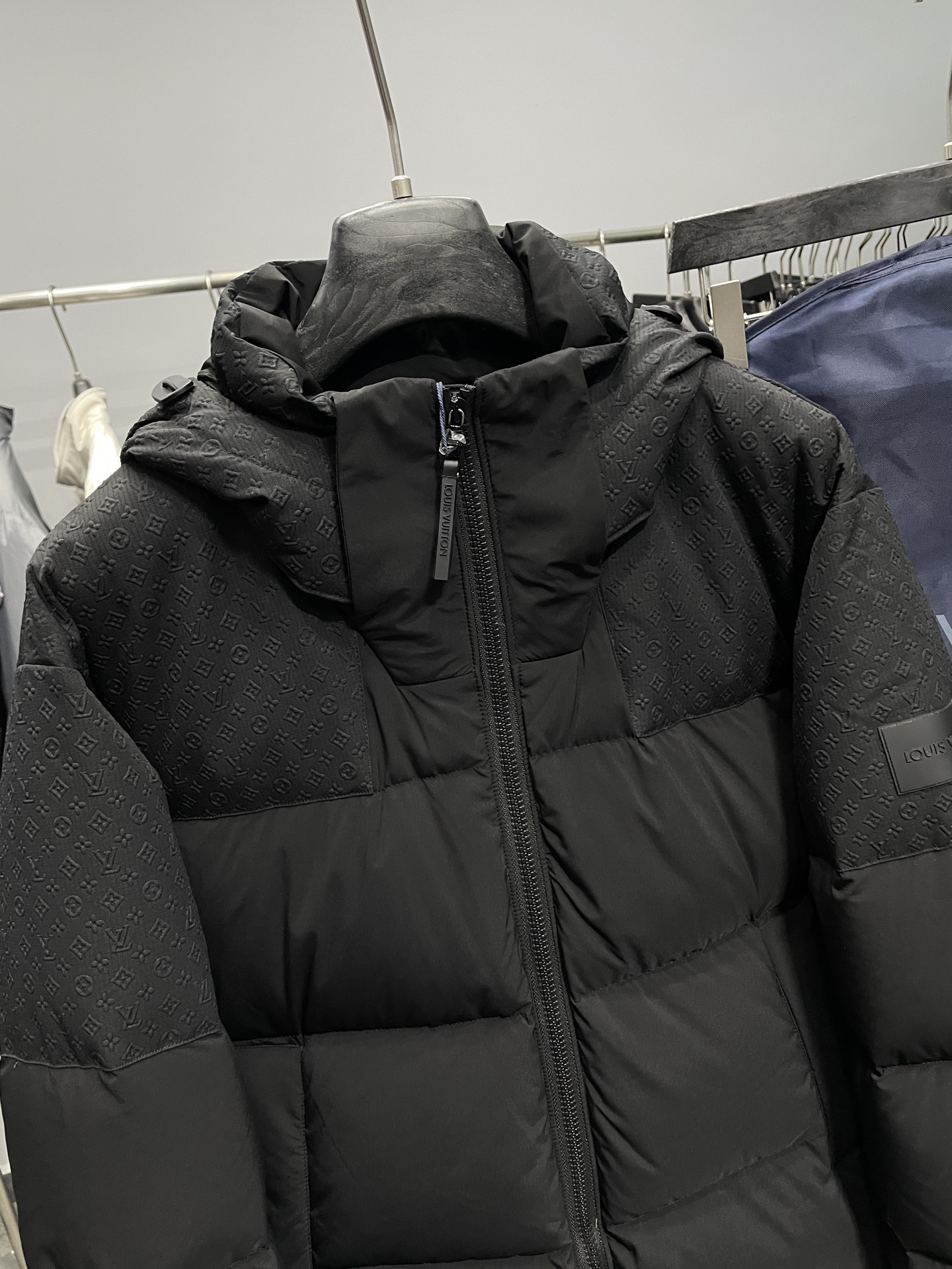 Louis Vuitton Male Down Jacket Goose Down Black Hooded M-l-54-48-50-52