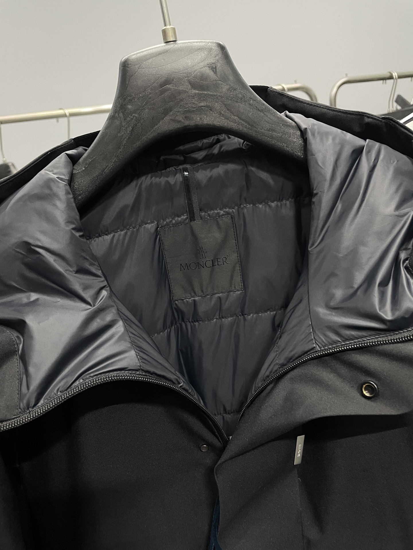 Moncler Male Down Jacket White Duck Down Black Hooded M-l