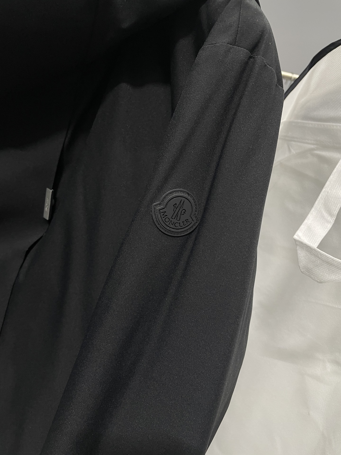 Moncler Male Down Jacket White Duck Down Black Hooded M-l