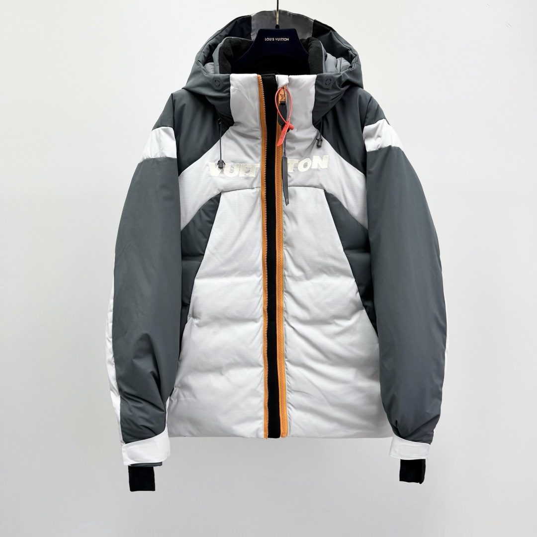 Louis Vuitton Down Jacket White Duck Down Printed M