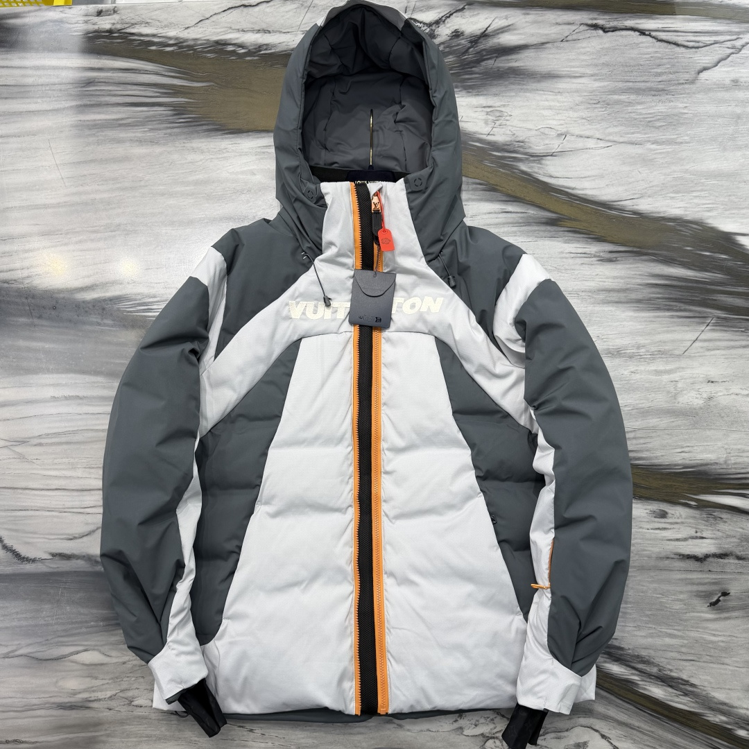 Louis Vuitton Down Jacket White Duck Down Printed M