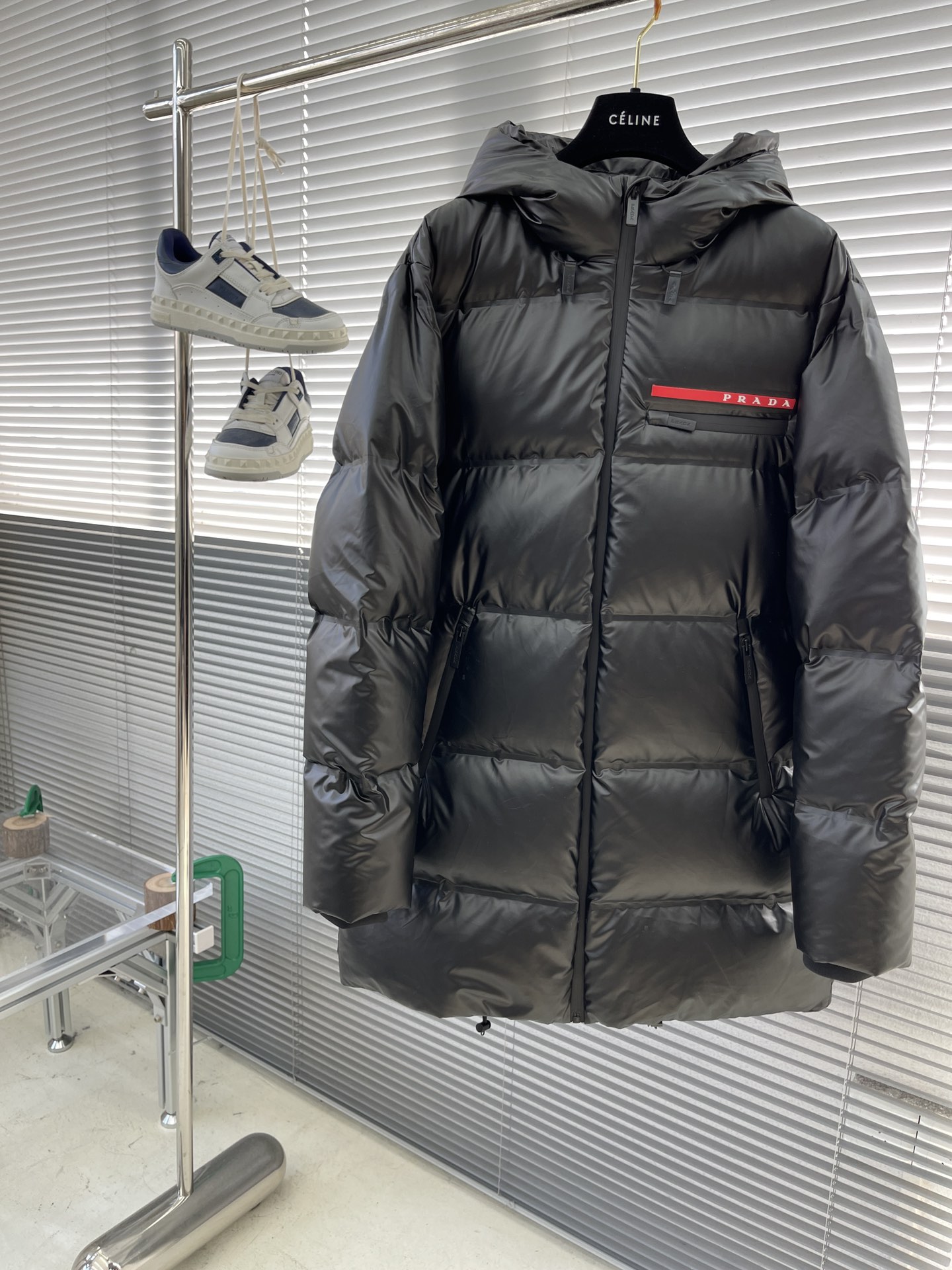 Prada Down Jacket Cotton Red Hooded M-l-xl