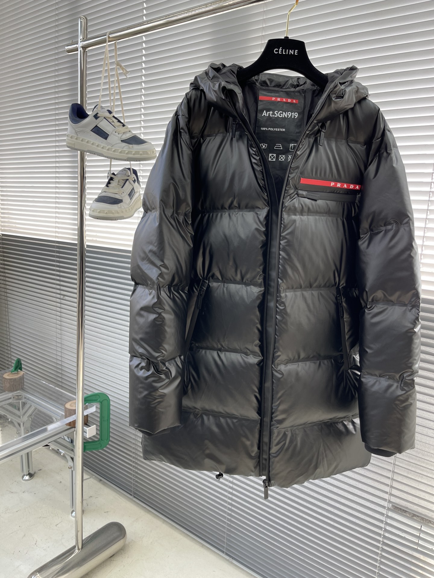 Prada Down Jacket Cotton Red Hooded M-l-xl