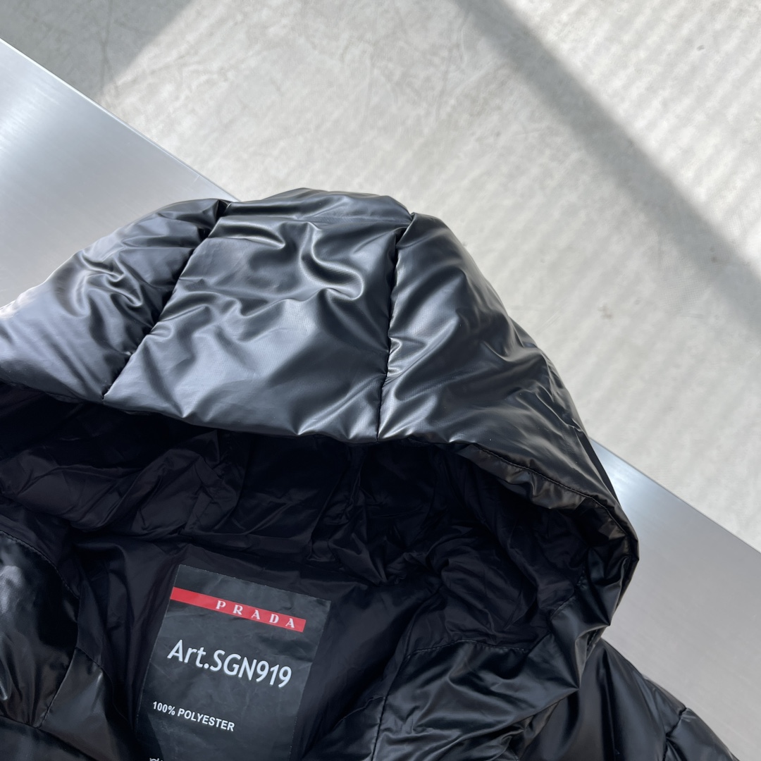 Prada Down Jacket Cotton Red Hooded M-l-xl