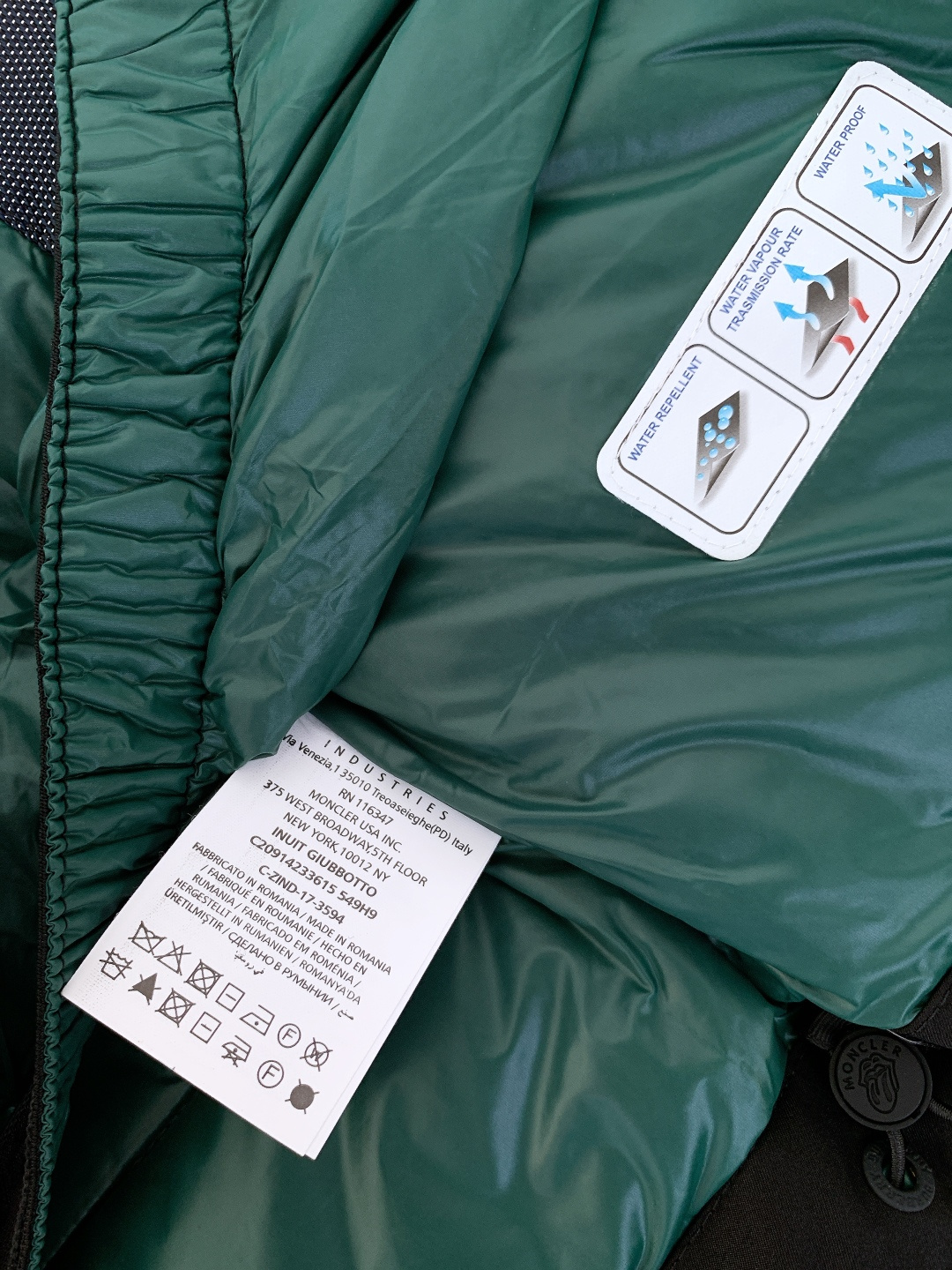 Moncler Down Jacket White Duck Down Black Hooded S-m-l