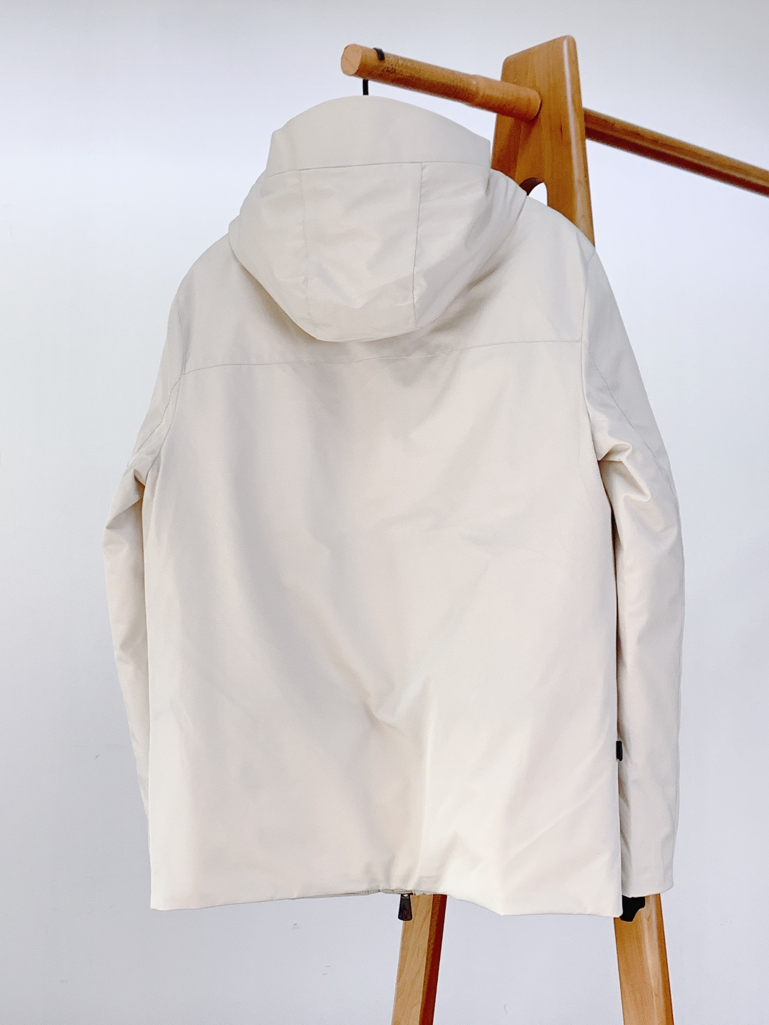 Moncler Down Jacket White Duck Down Black Hooded S-m-l