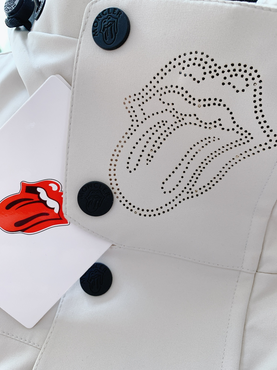 Moncler Down Jacket White Duck Down Black Hooded S-m-l