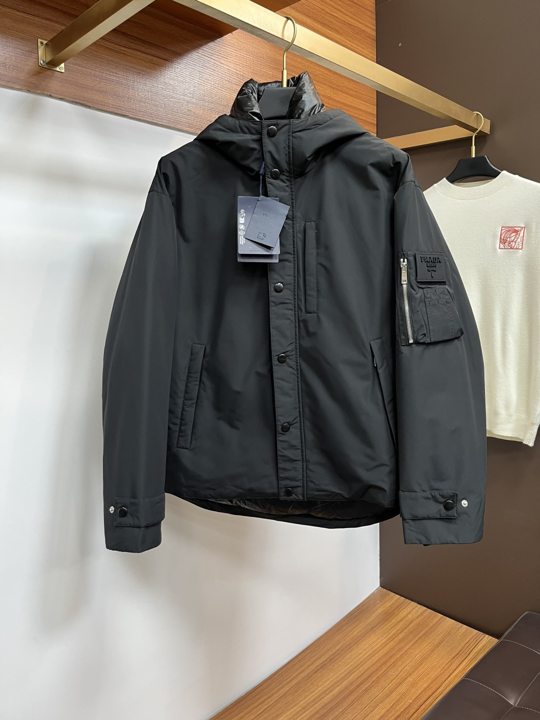 Prada Basic Clothing Goose Down Hooded S