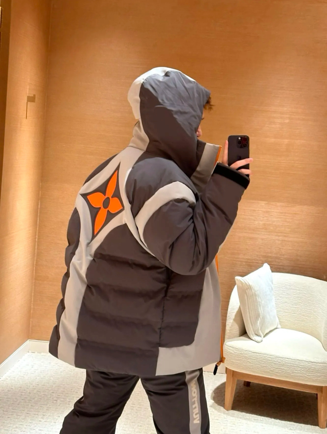 Louis Vuitton Down Jacket Gray Hooded S-l