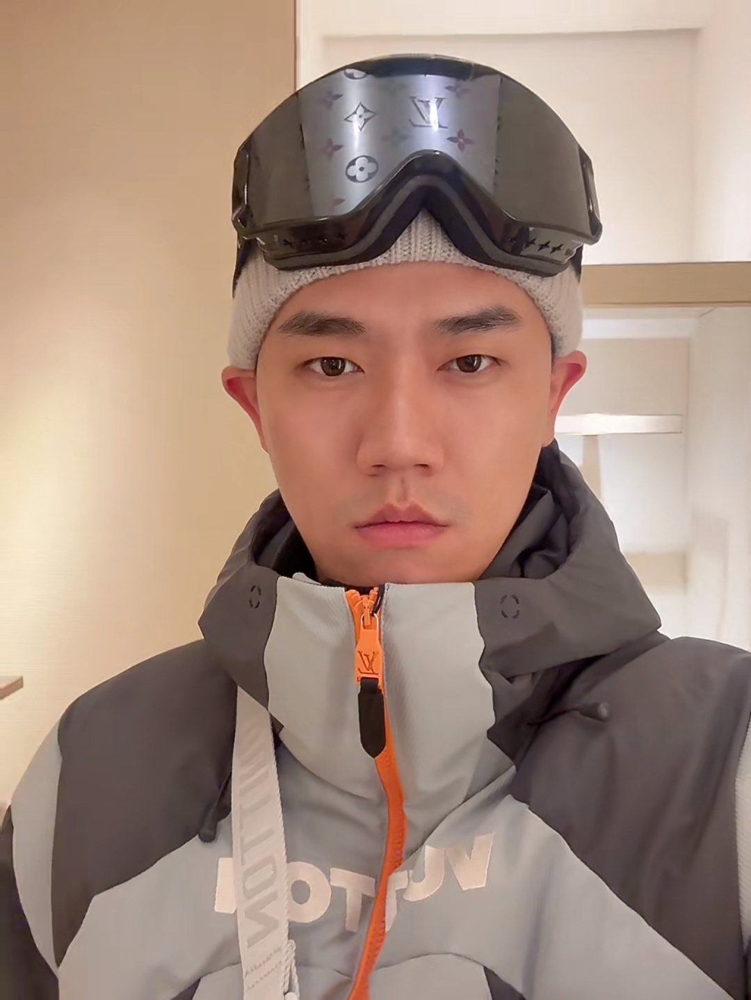 Louis Vuitton Down Jacket Gray Hooded S-l