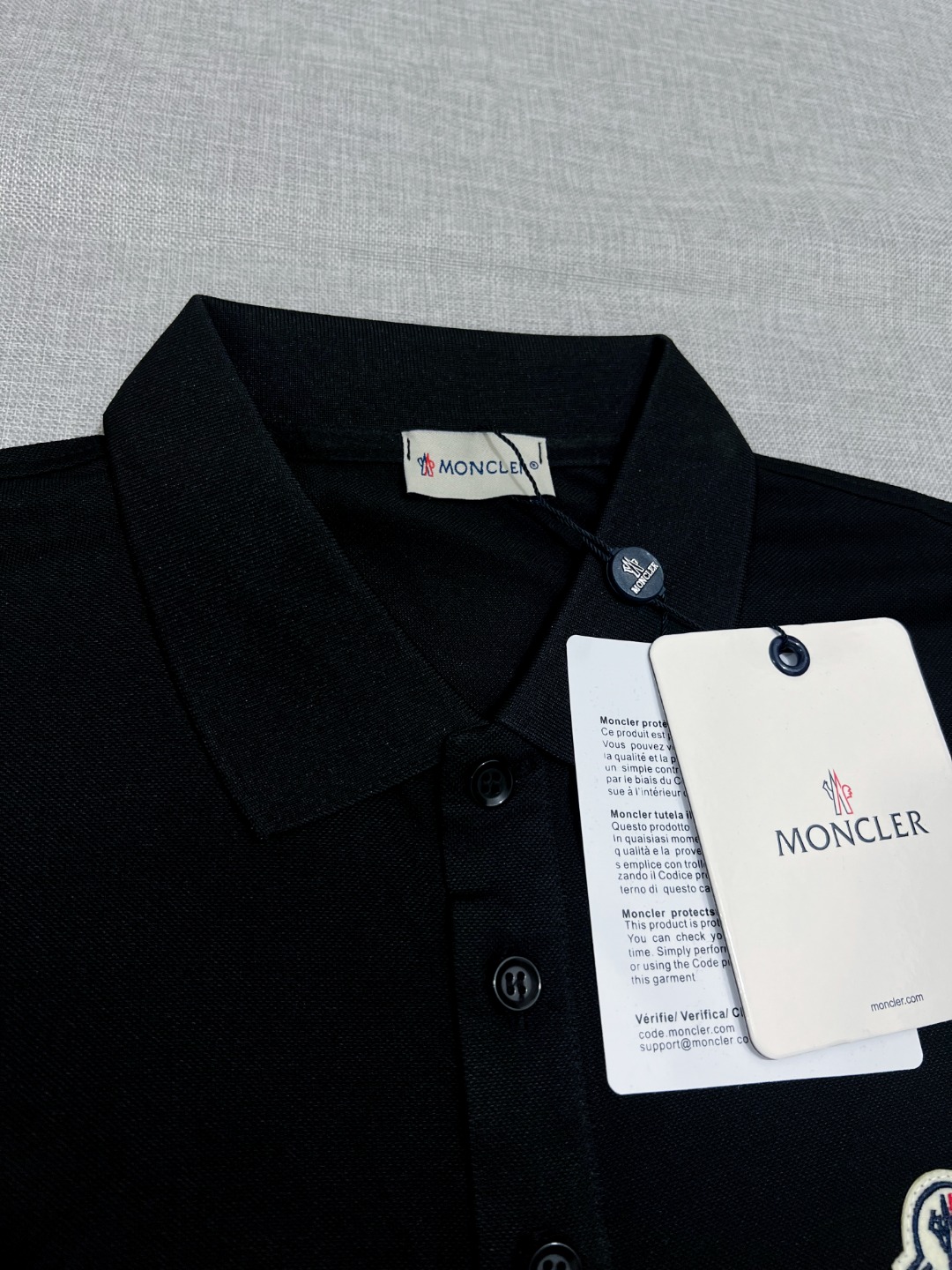 Moncler Male Shirt Black Xs-s-m-l-xl