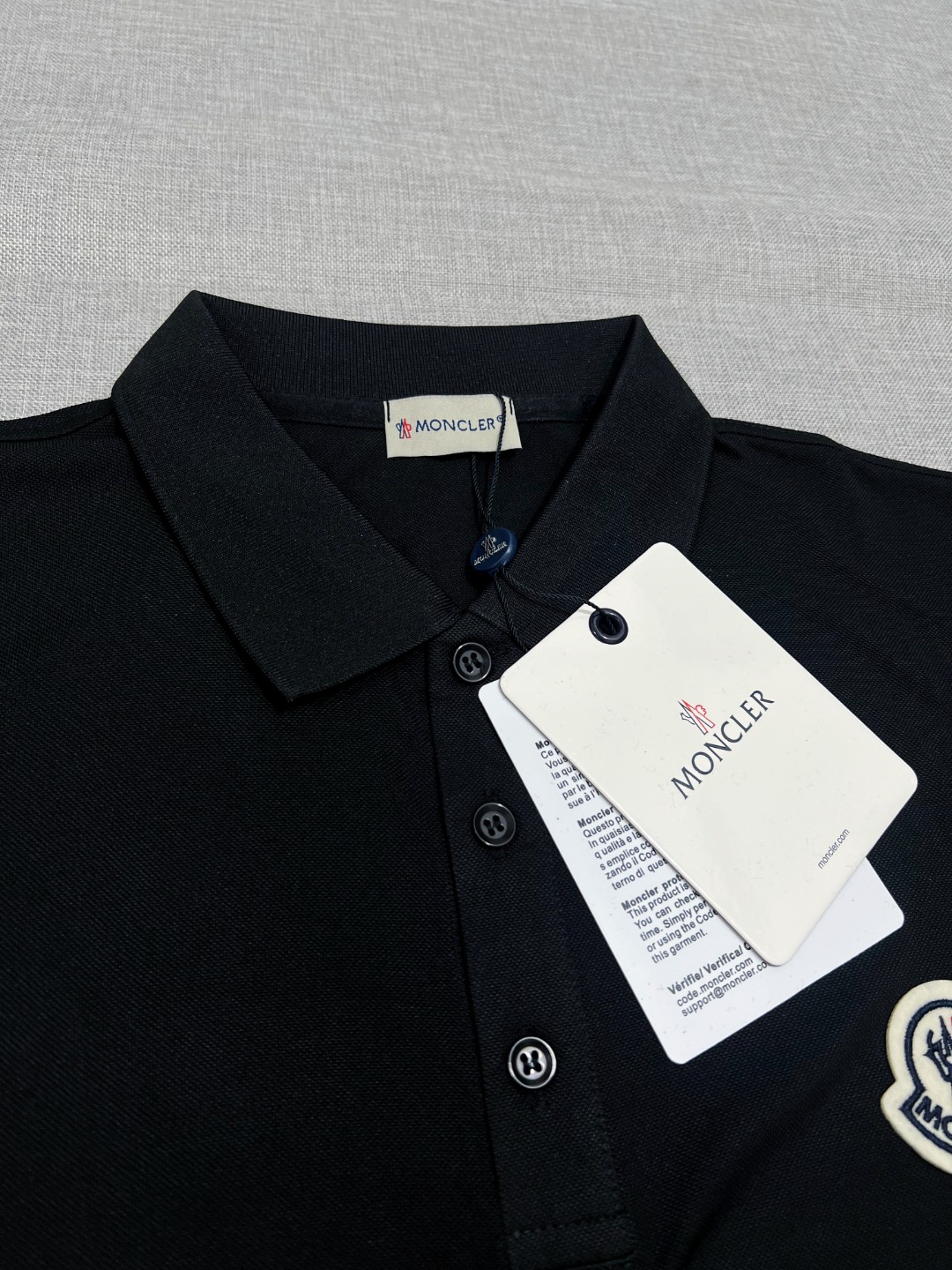 Moncler Male Shirt Black Xs-s-m-l-xl