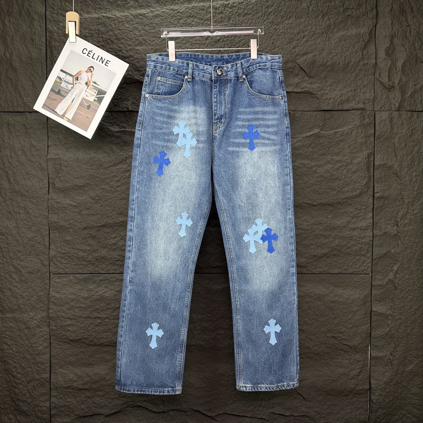 Chrome Hearts Couple Jeans Blue Couple Style
