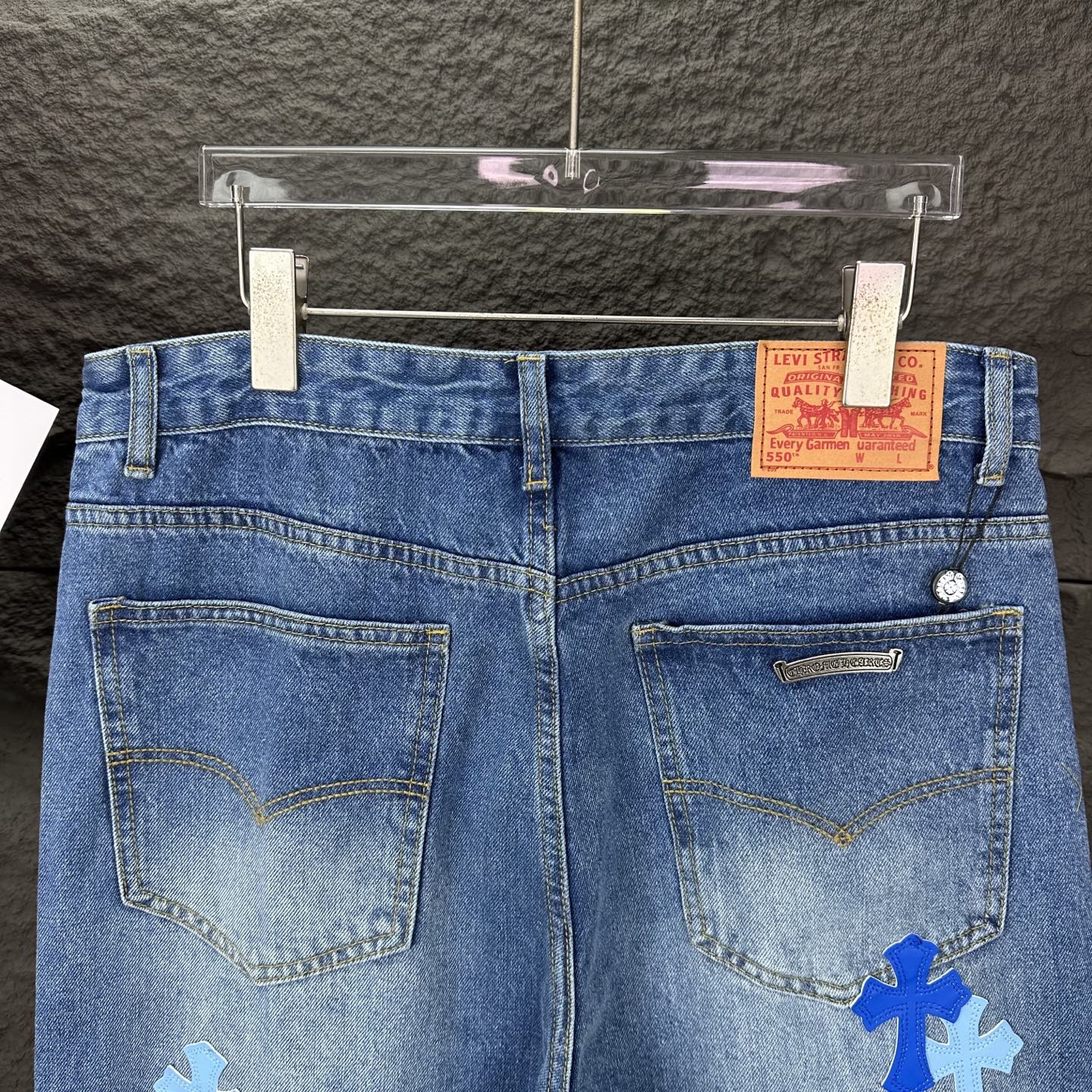 Chrome Hearts Couple Jeans Blue Couple Style