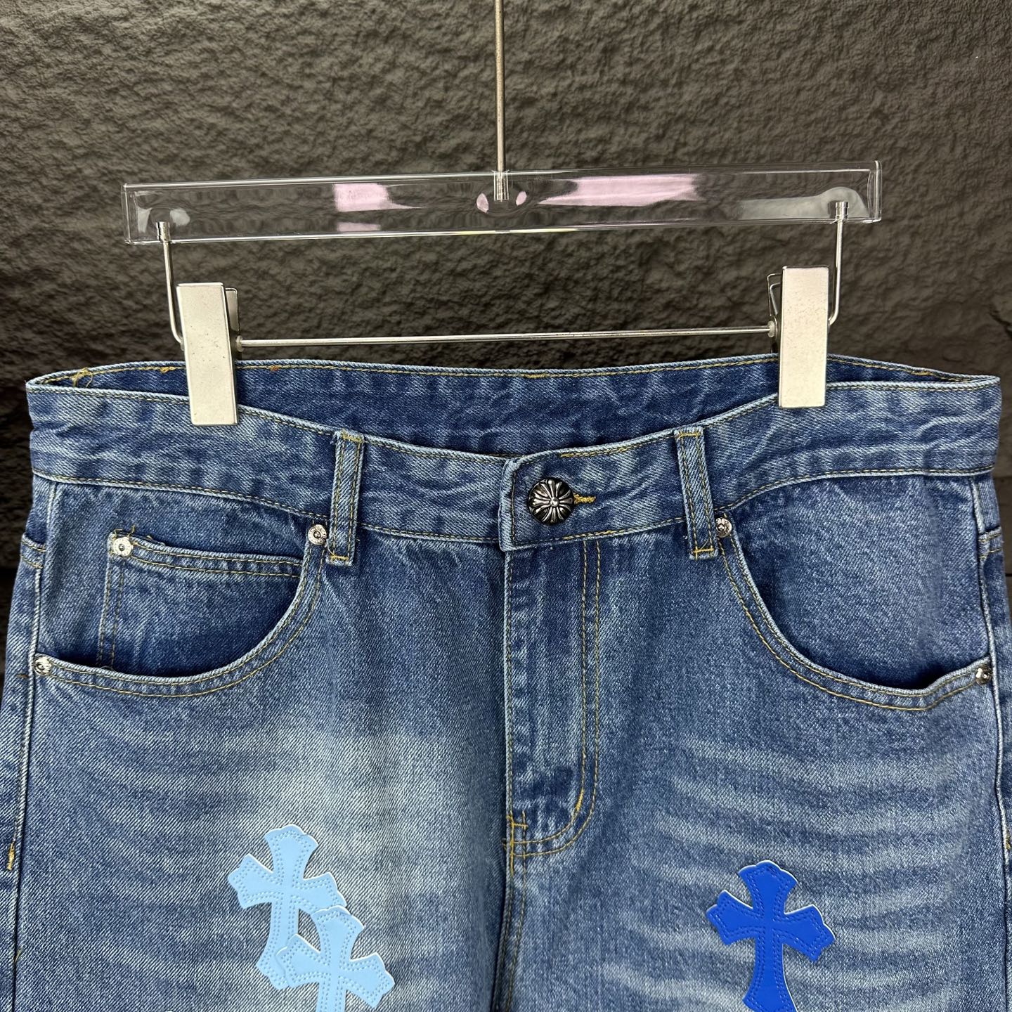 Chrome Hearts Couple Jeans Blue Couple Style