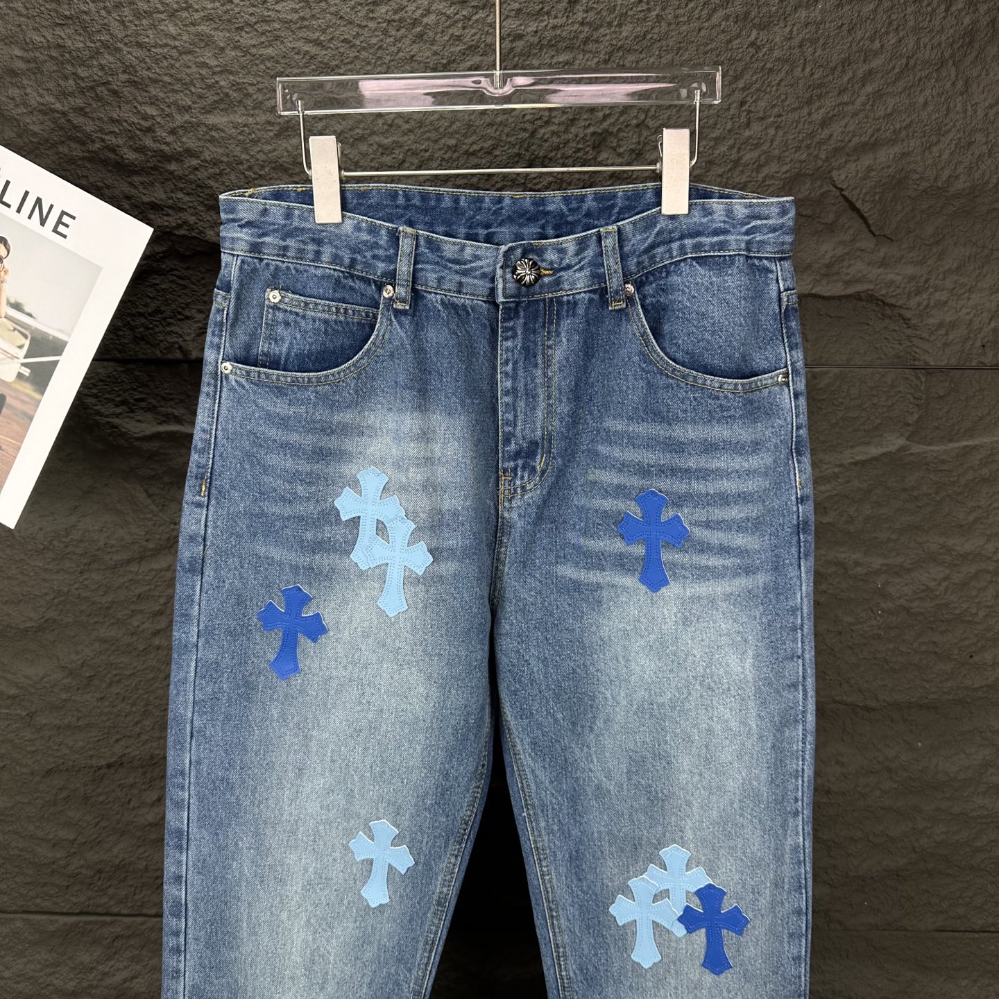 Chrome Hearts Couple Jeans Blue Couple Style