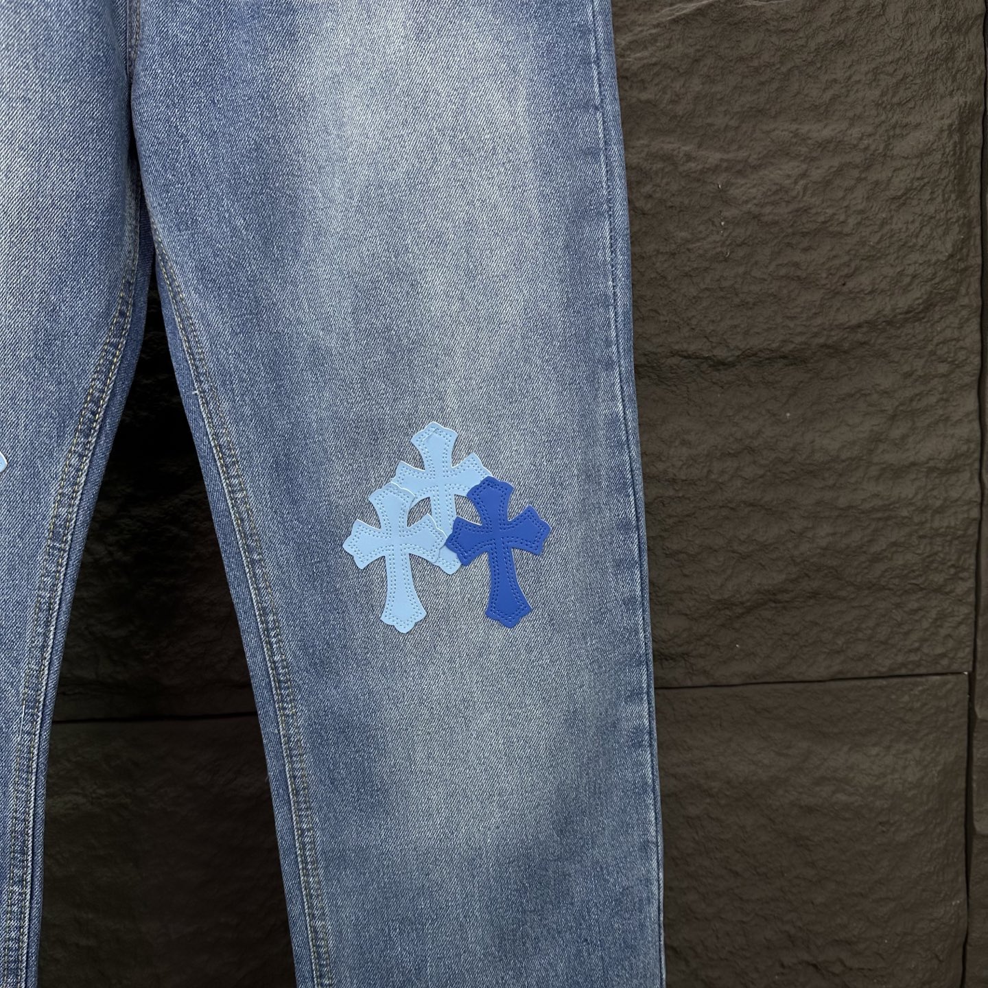 Chrome Hearts Couple Jeans Blue Couple Style