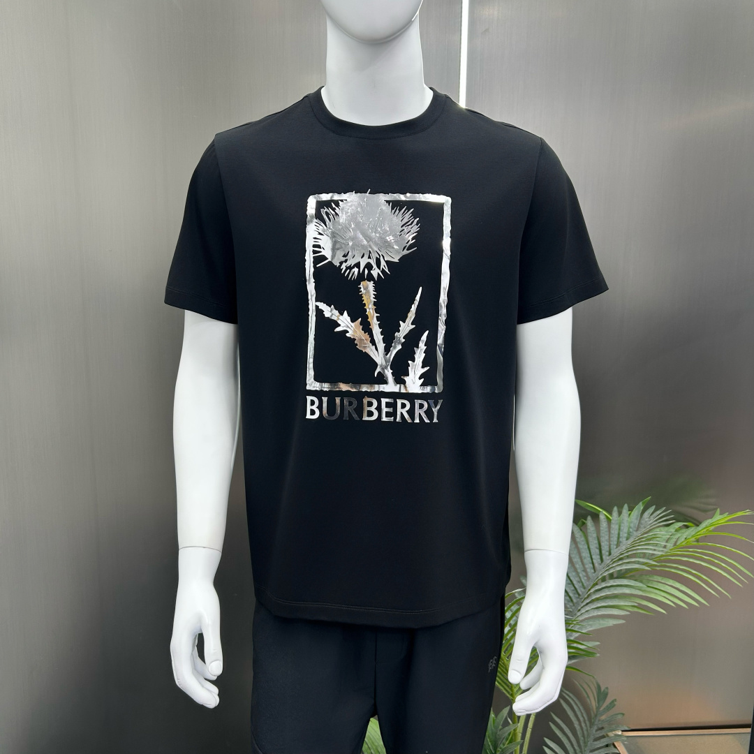 Burberry Basic Clothing Cotton Black Printed S-l-xl