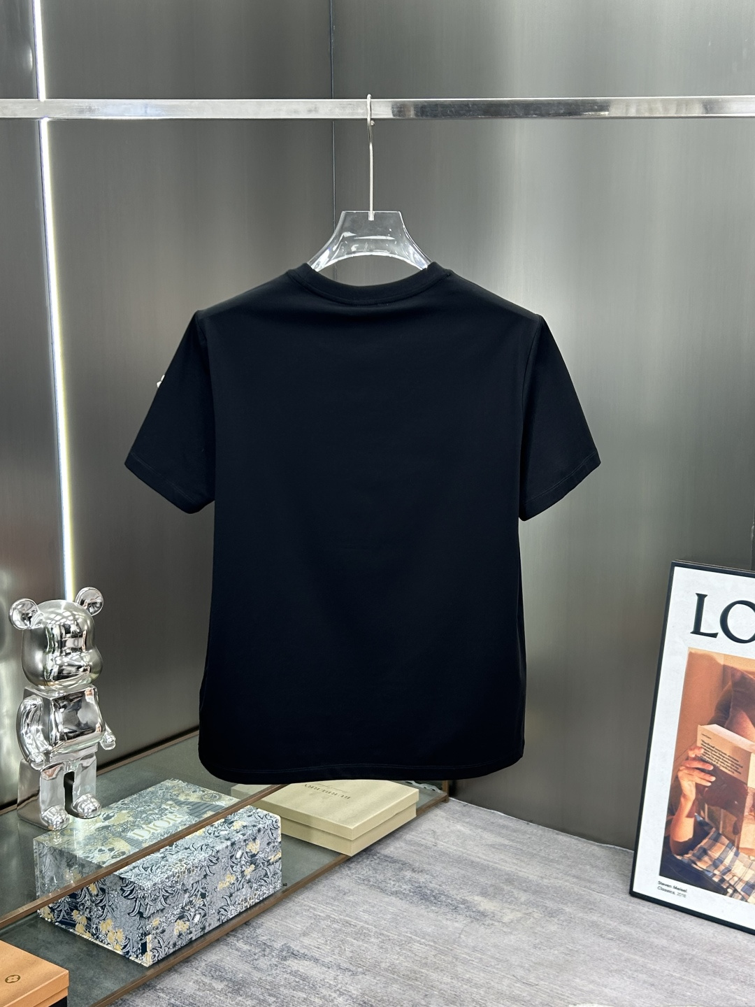 Moncler Male Basic Clothing Cotton Black Printed S-m-l-xl