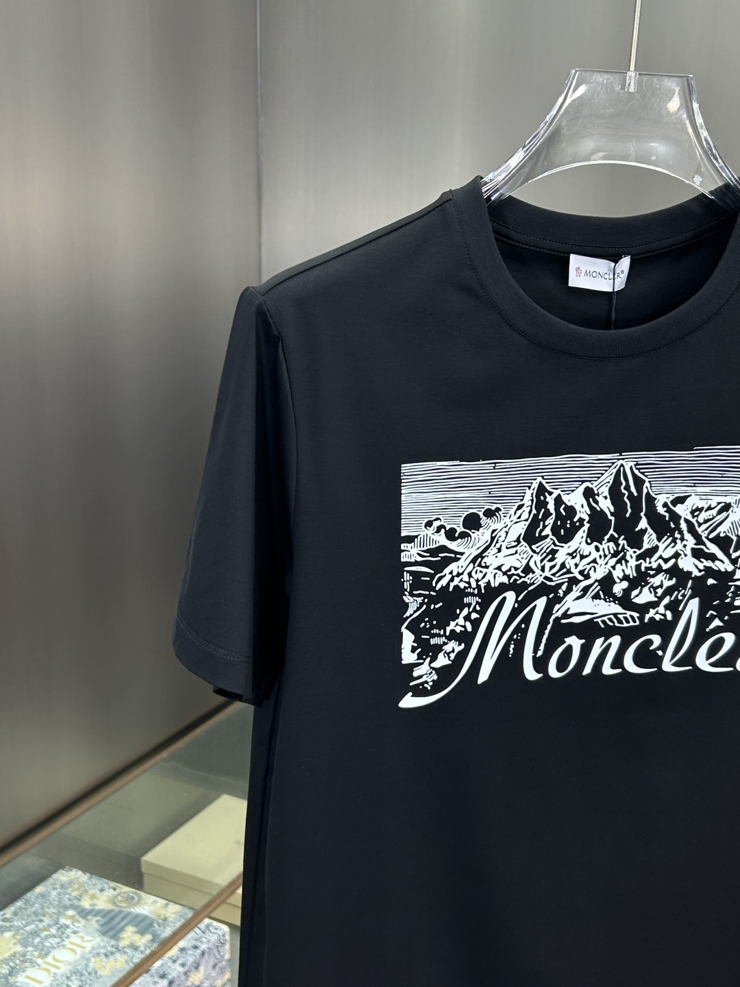Moncler Male Basic Clothing Cotton Black Printed S-m-l-xl