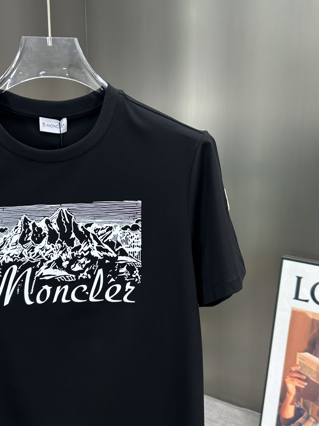 Moncler Male Basic Clothing Cotton Black Printed S-m-l-xl