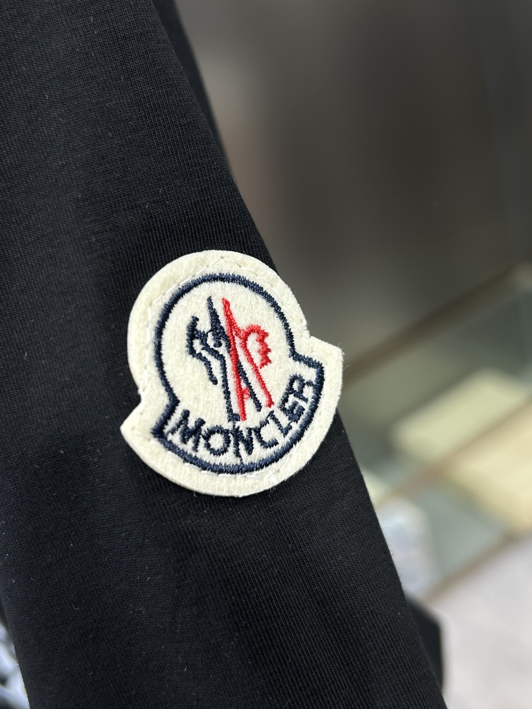 Moncler Male Basic Clothing Cotton Black Printed S-m-l-xl