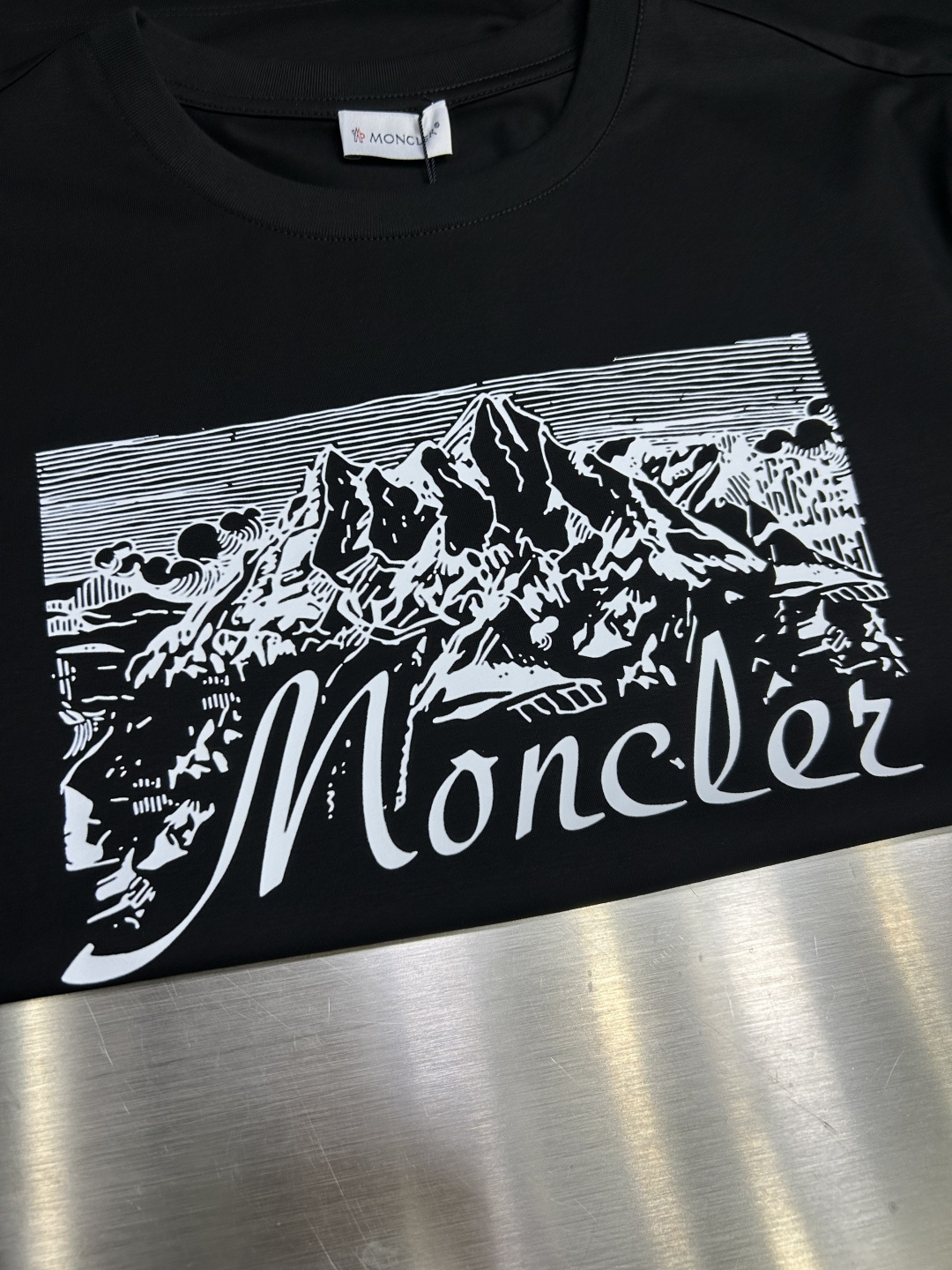 Moncler Male Basic Clothing Cotton Black Printed S-m-l-xl
