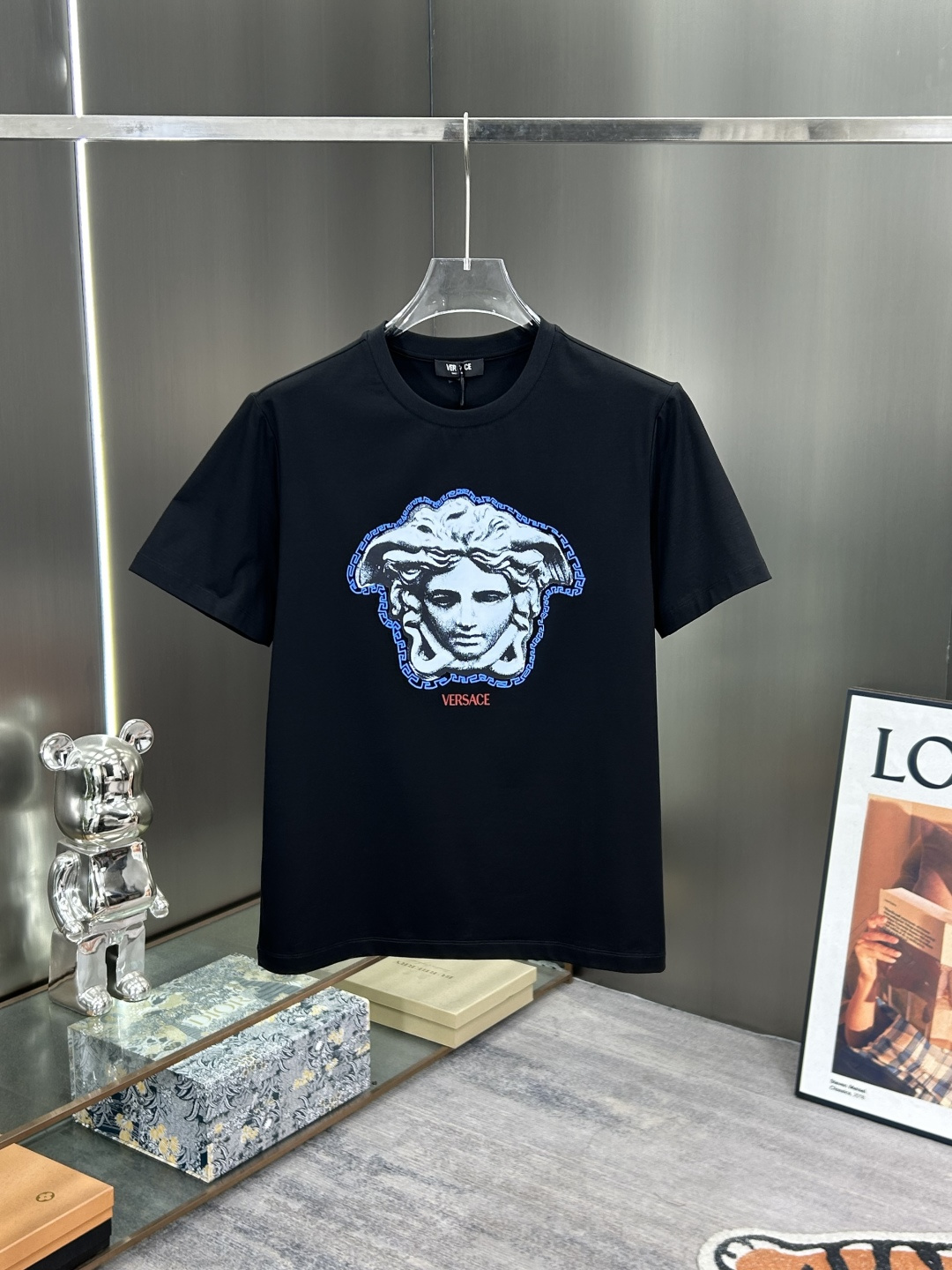 Versace Male Basic Clothing Cotton Black Printed S-xl