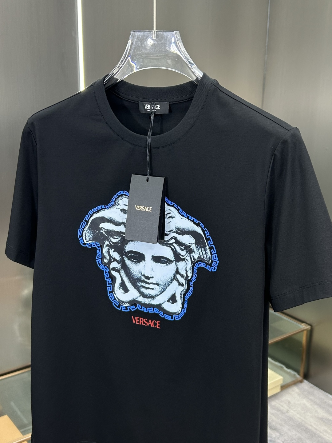 Versace Male Basic Clothing Cotton Black Printed S-xl