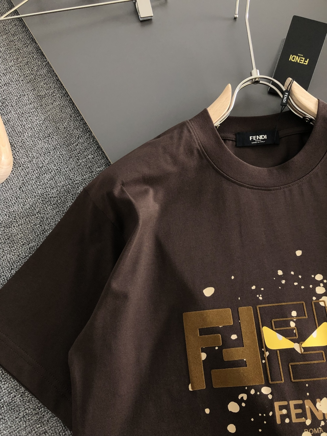 Fendi Couple Basic Clothing Cotton Loose Fit S-xxl