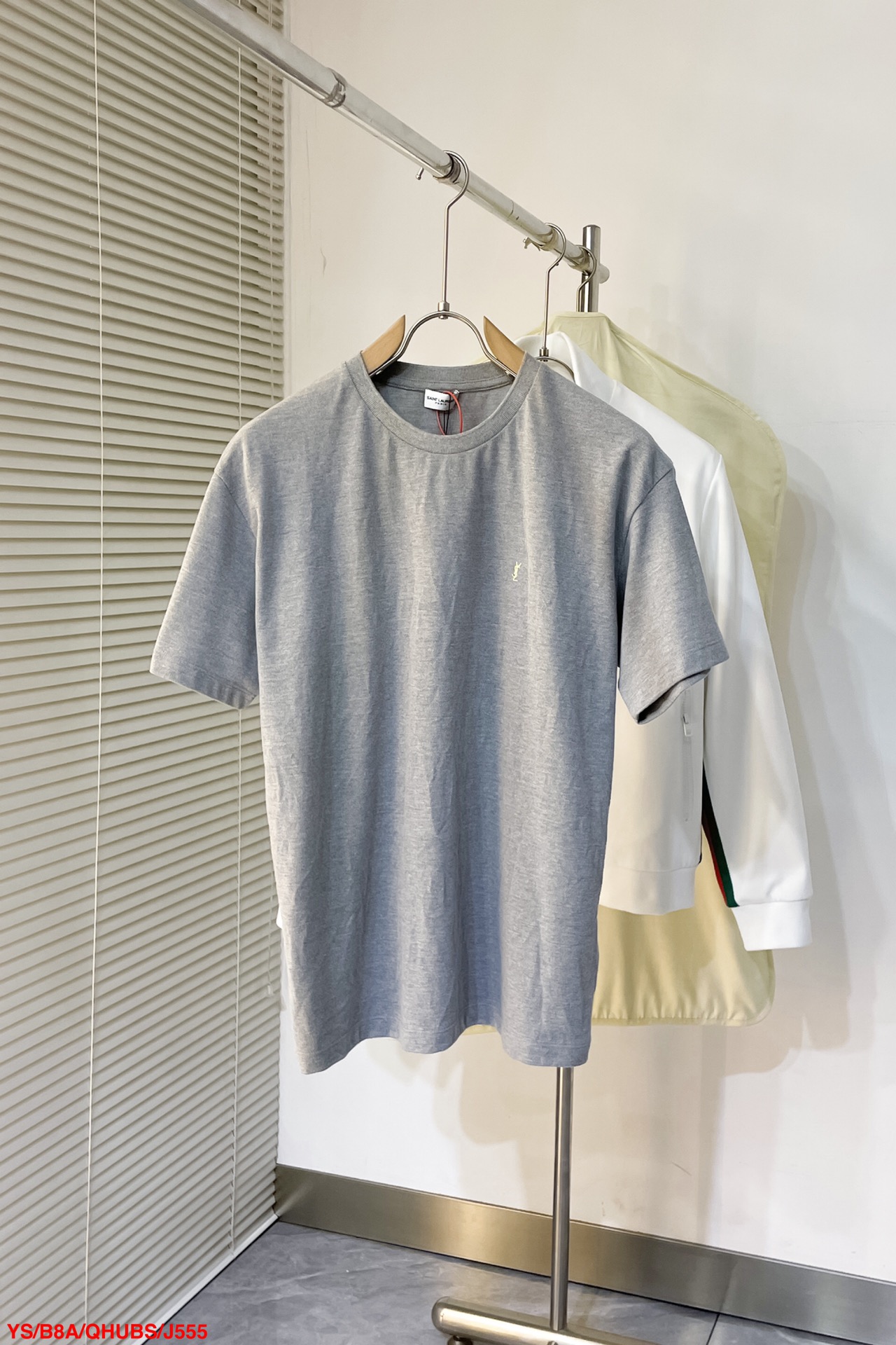 Saint Laurent Basic Clothing Cotton Gray S-l-xl