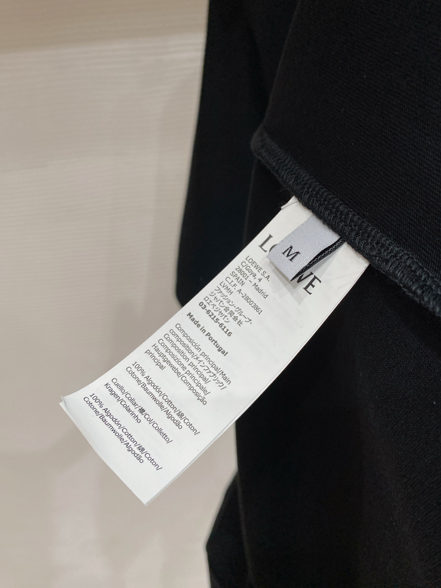 Loewe Basic Clothing Cotton Black S-l-xxl