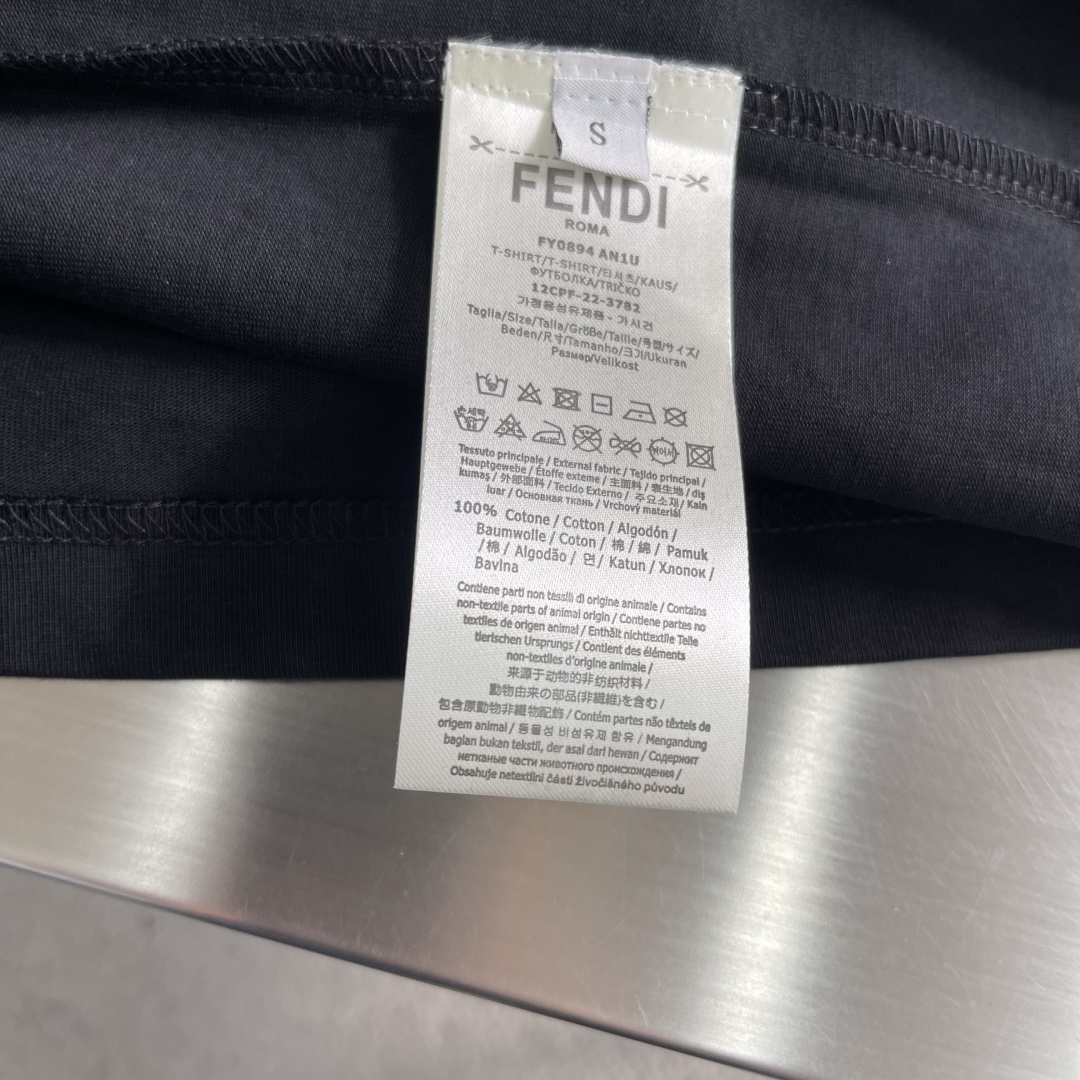 Fendi Couple Basic Clothing Cotton Black Printed S-xxl