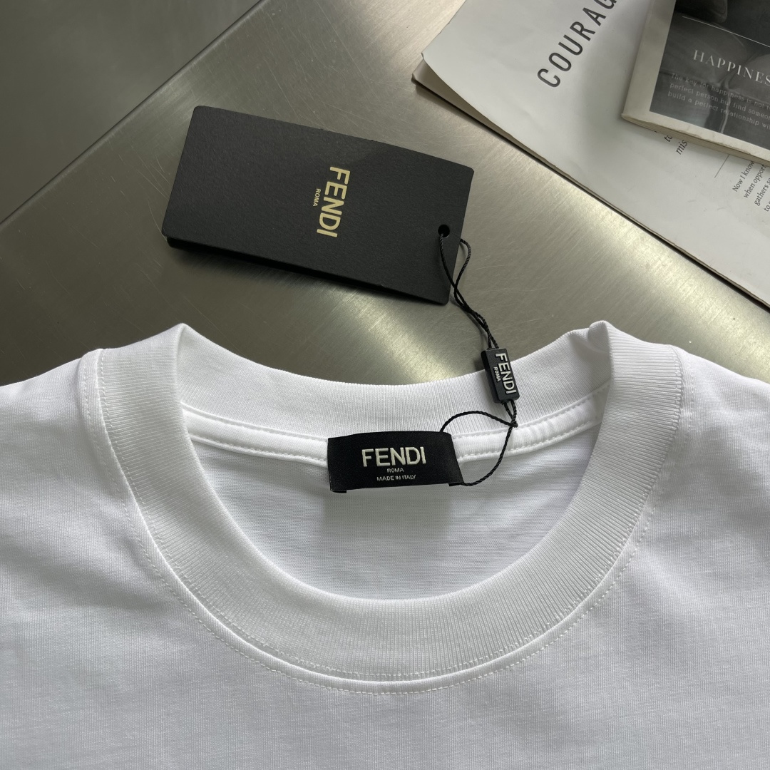 Fendi Couple Basic Clothing Cotton Black Printed S-xxl