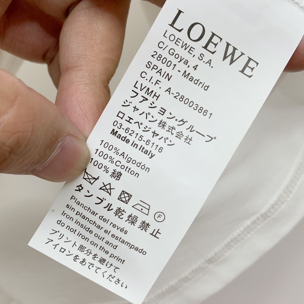 Loewe Basic Clothing Cotton White S-m-l-xl