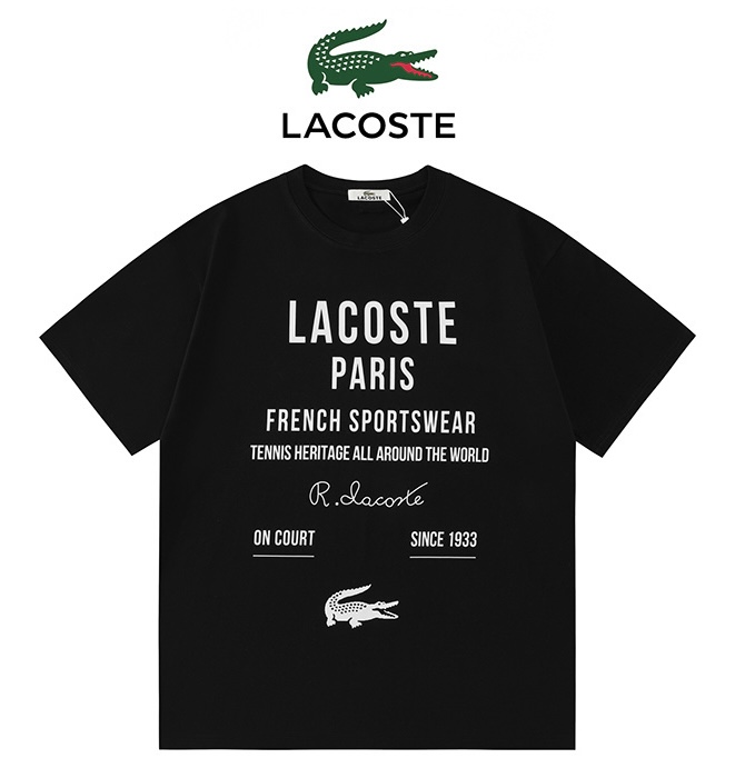 Lacoste Basic Clothing Black Printed Xs-s-m-l