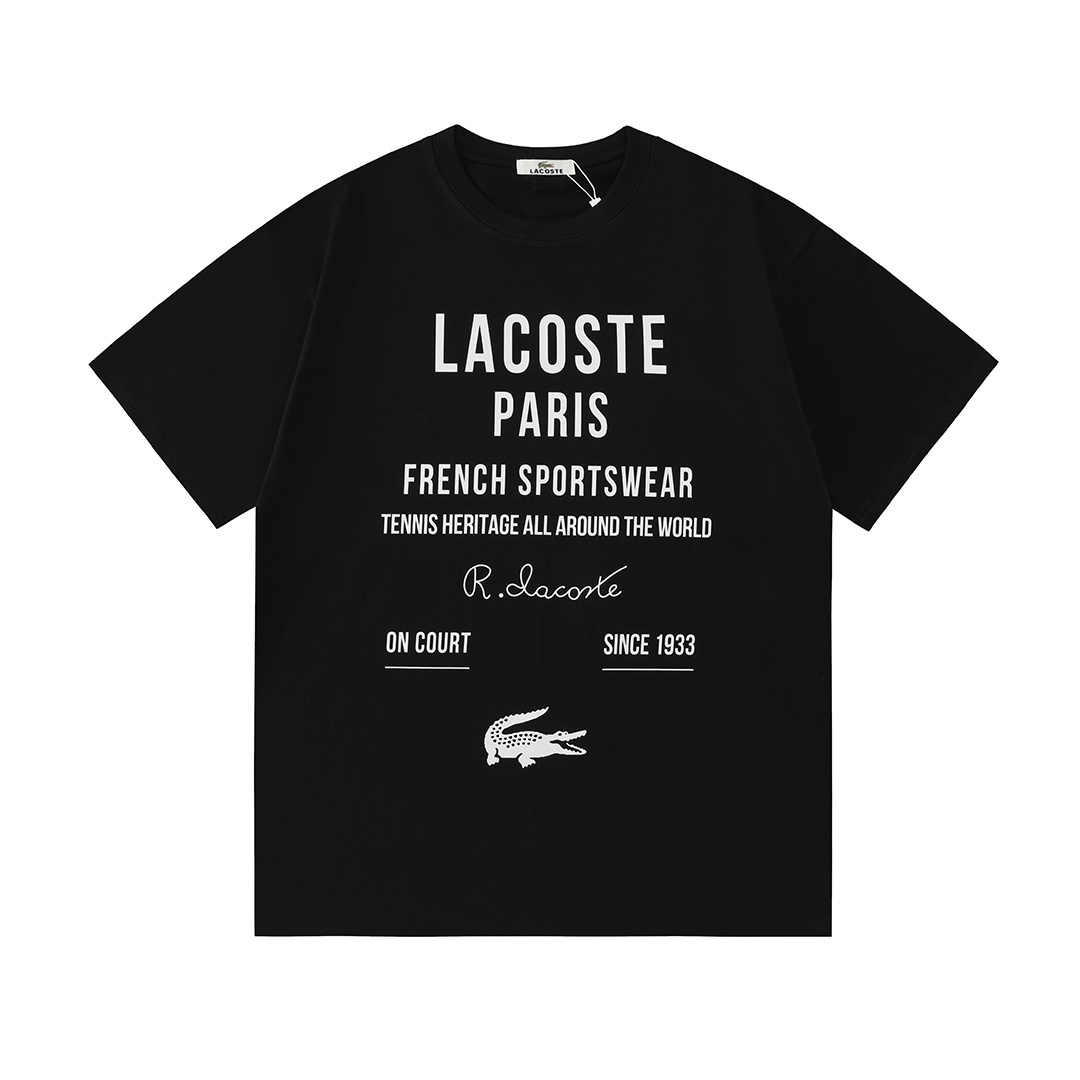 Lacoste Basic Clothing Black Printed Xs-s-m-l
