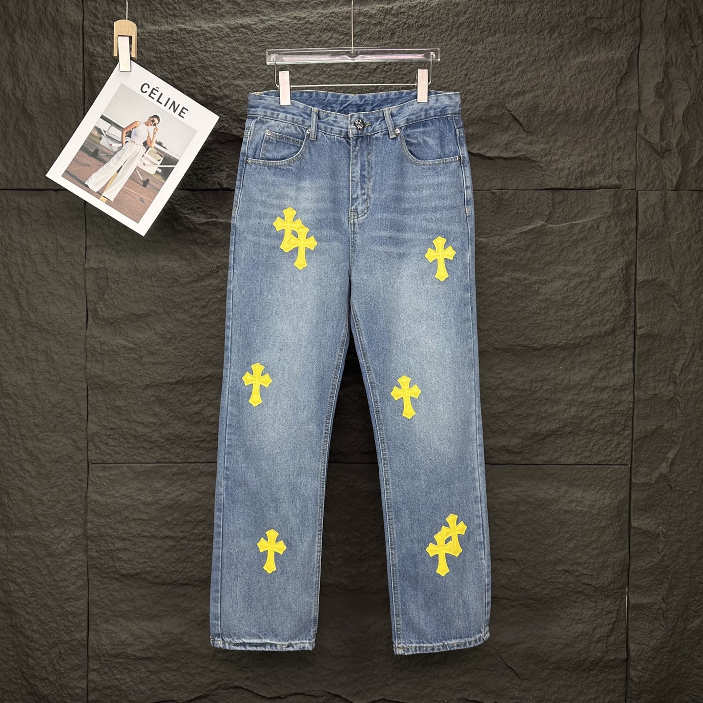 Chrome Hearts Couple Jeans Blue Couple Style