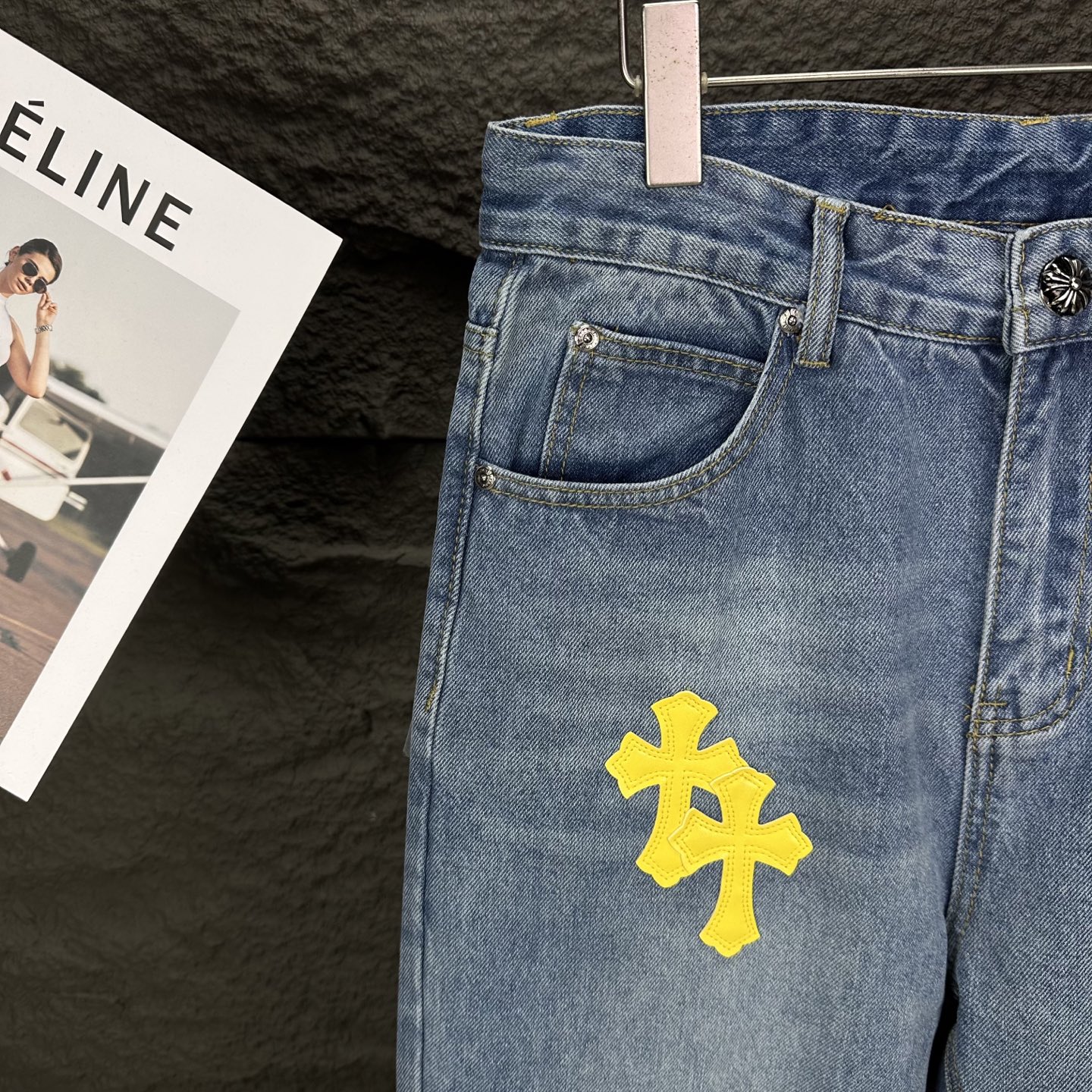 Chrome Hearts Couple Jeans Blue Couple Style