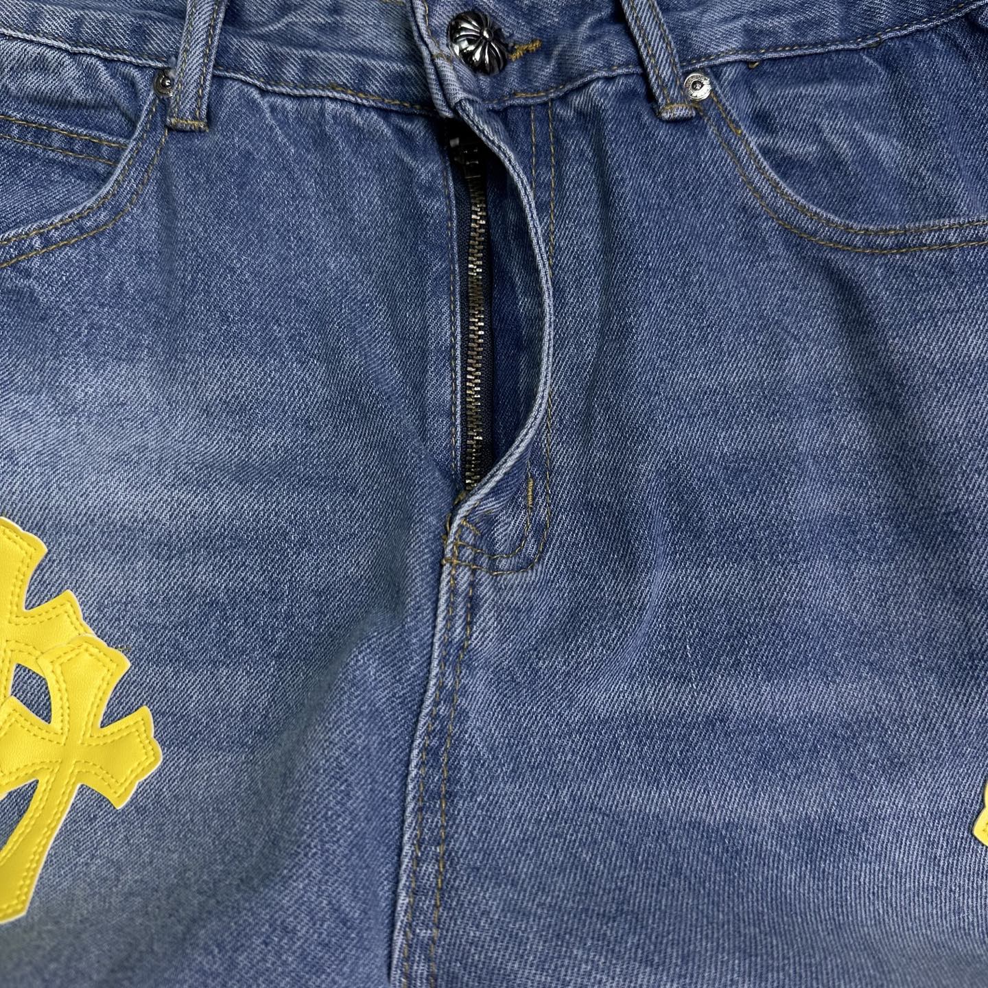 Chrome Hearts Couple Jeans Blue Couple Style