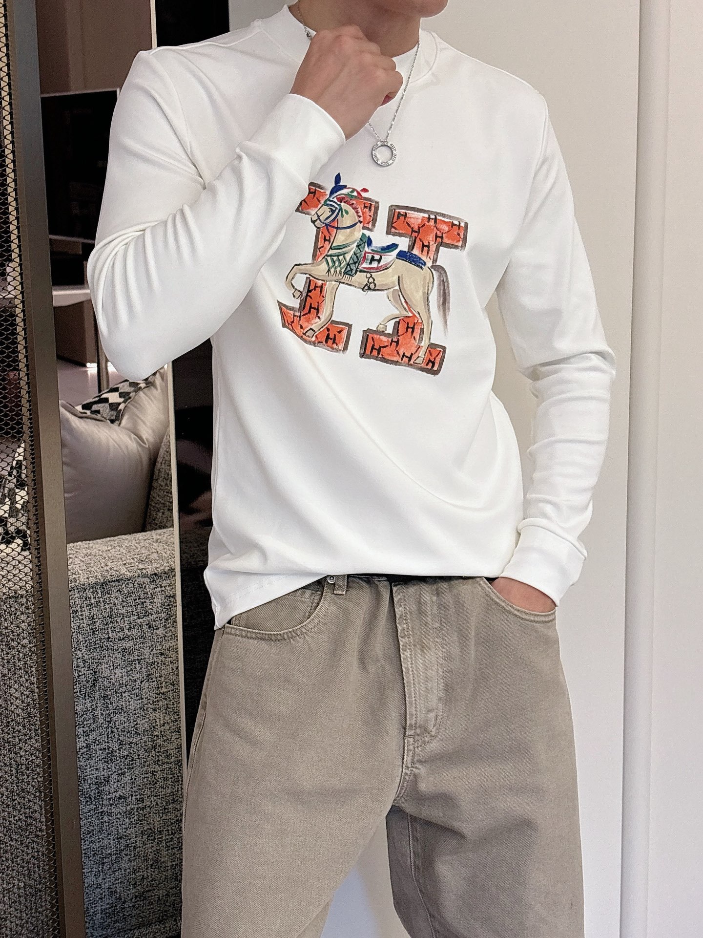 Hermès Male Basic Clothing Cotton S-m-l-xl