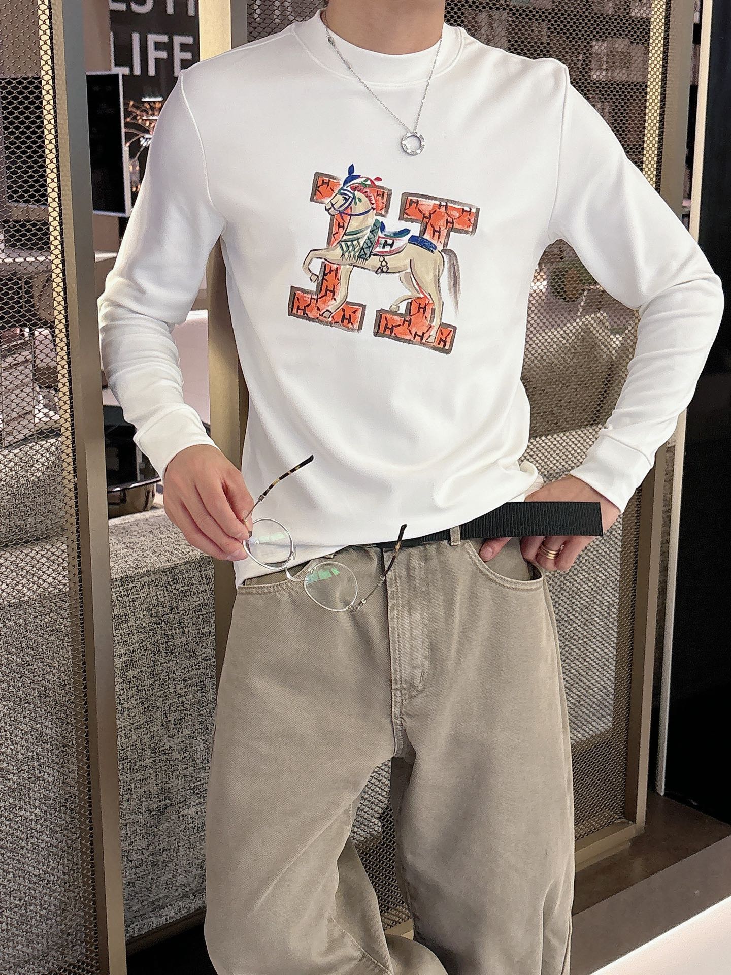 Hermès Male Basic Clothing Cotton S-m-l-xl