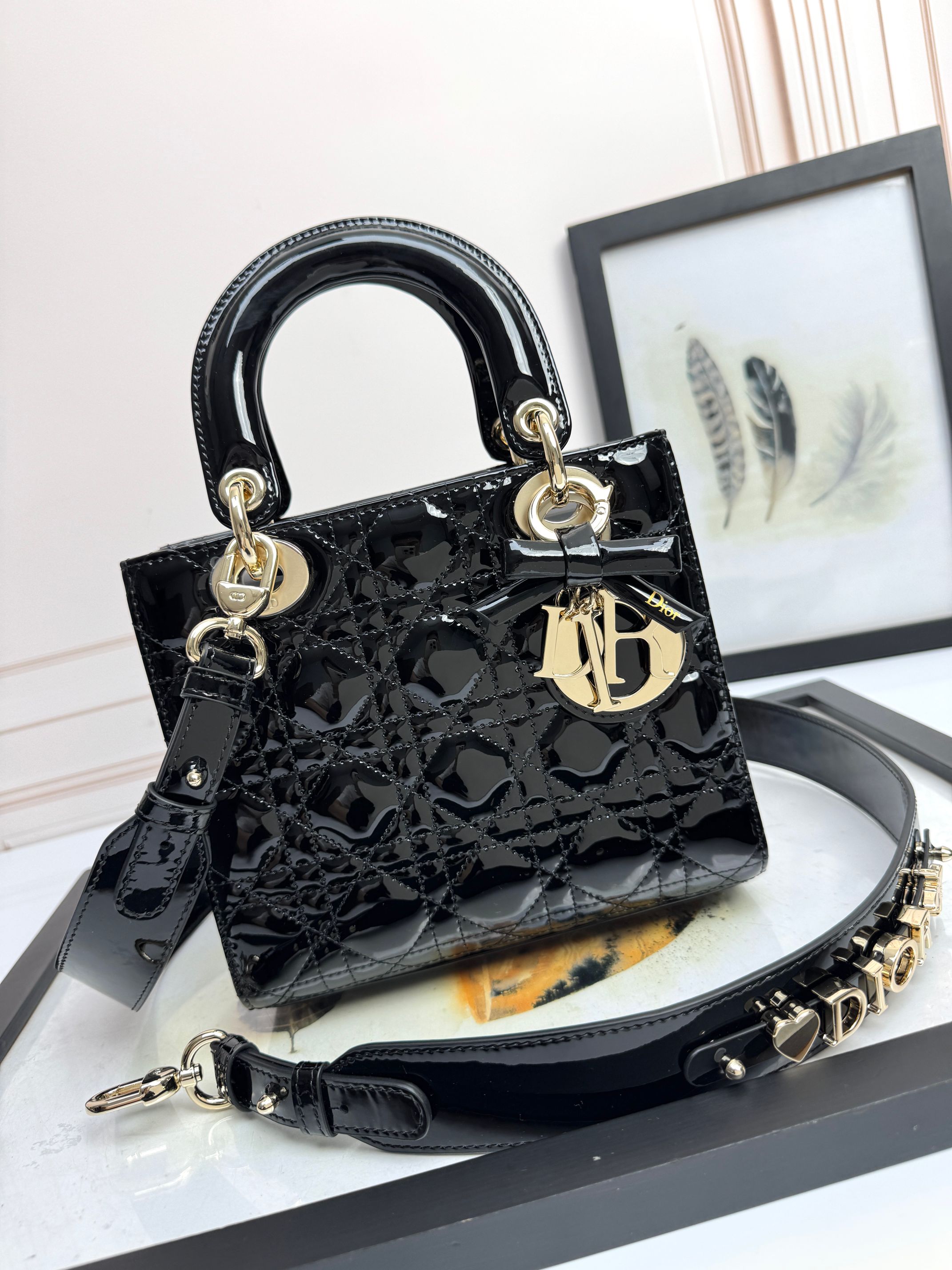 Dior Basic Bag Cow Leather Black M