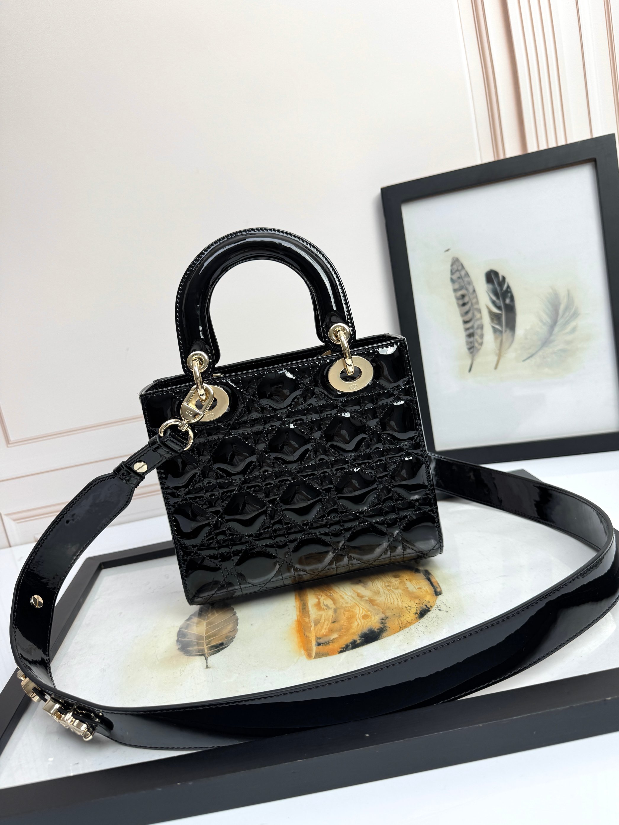 Dior Basic Bag Cow Leather Black M