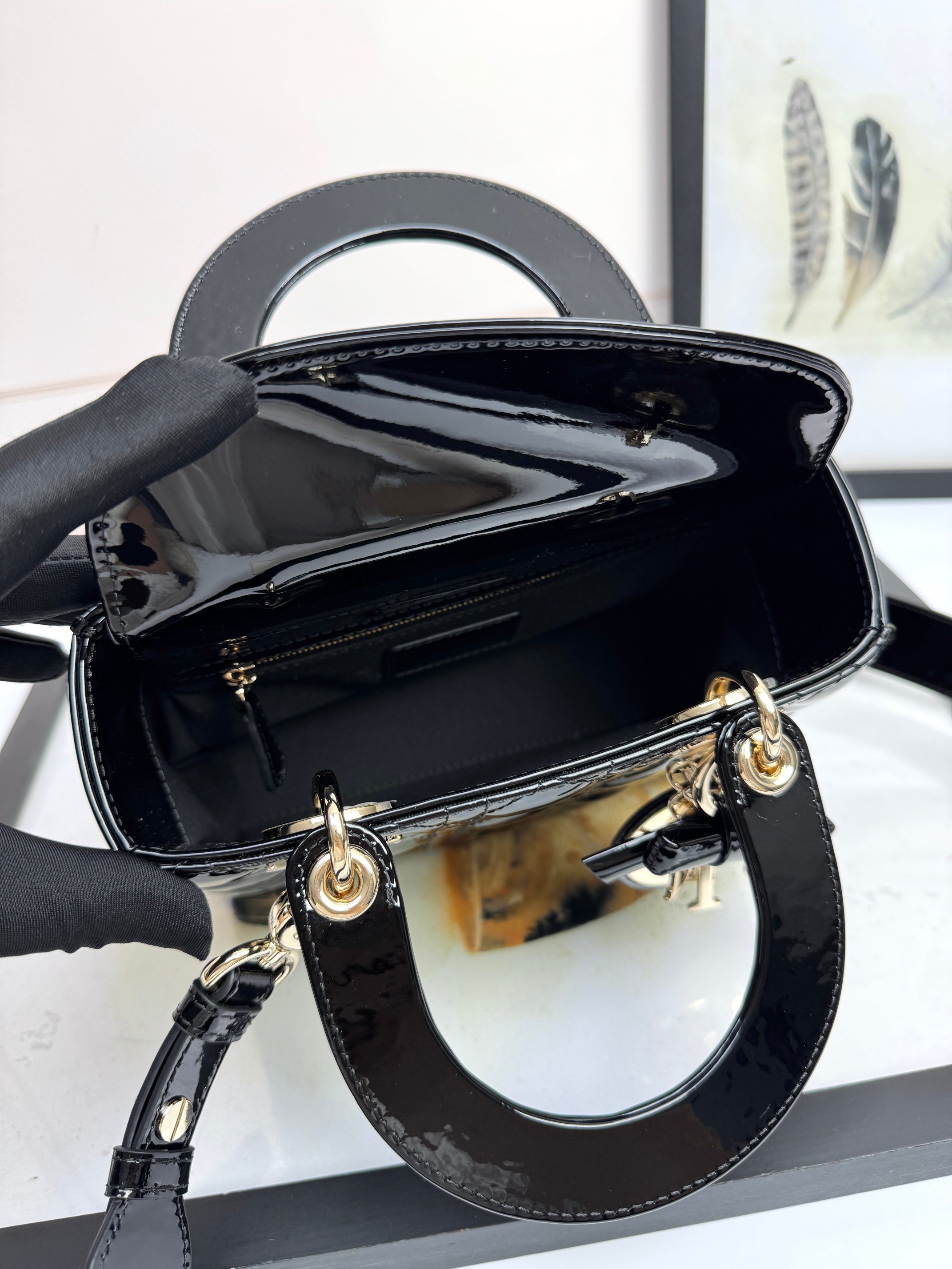Dior Basic Bag Cow Leather Black M
