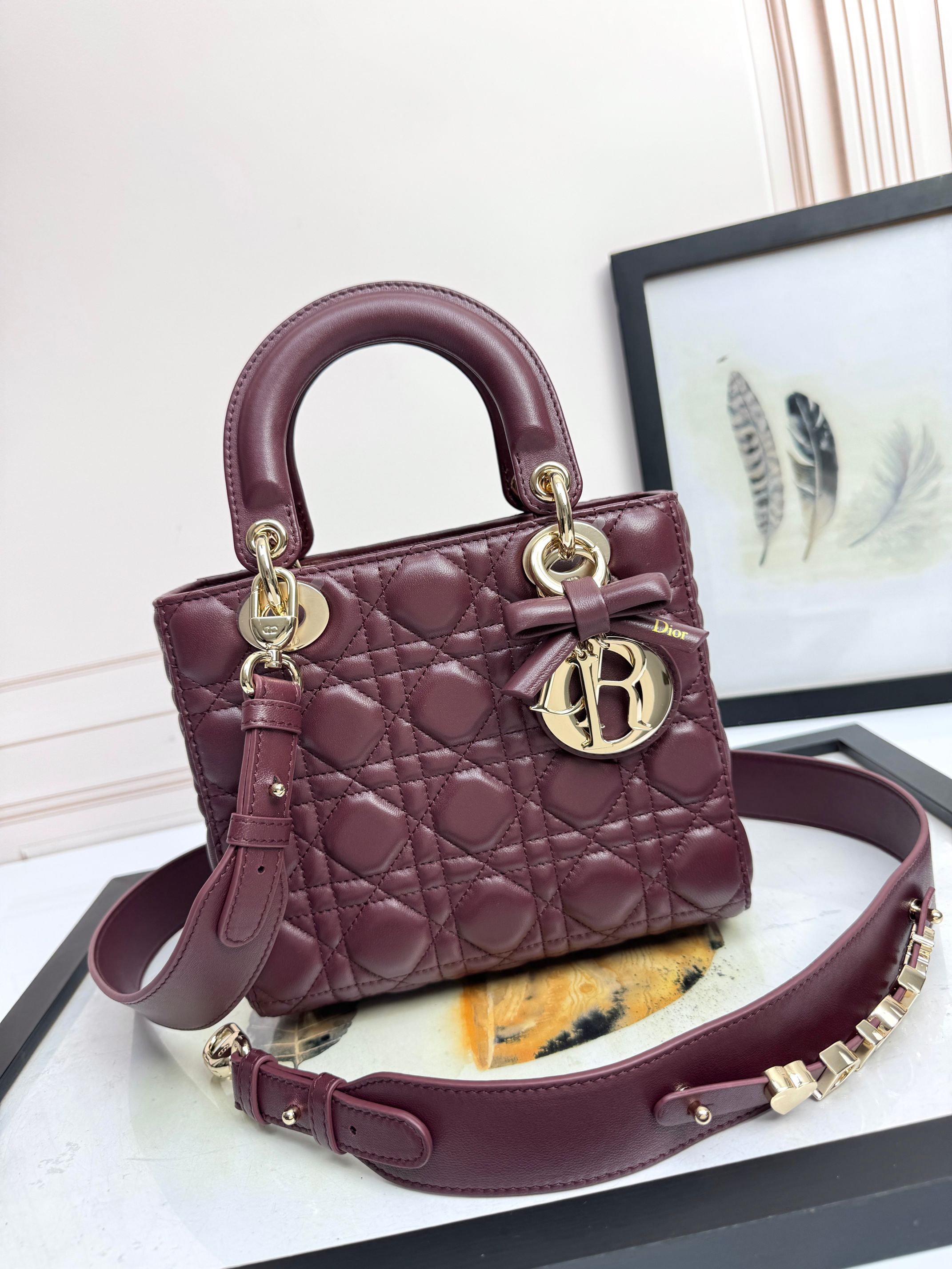 Dior Basic Bag Cow Leather Red M