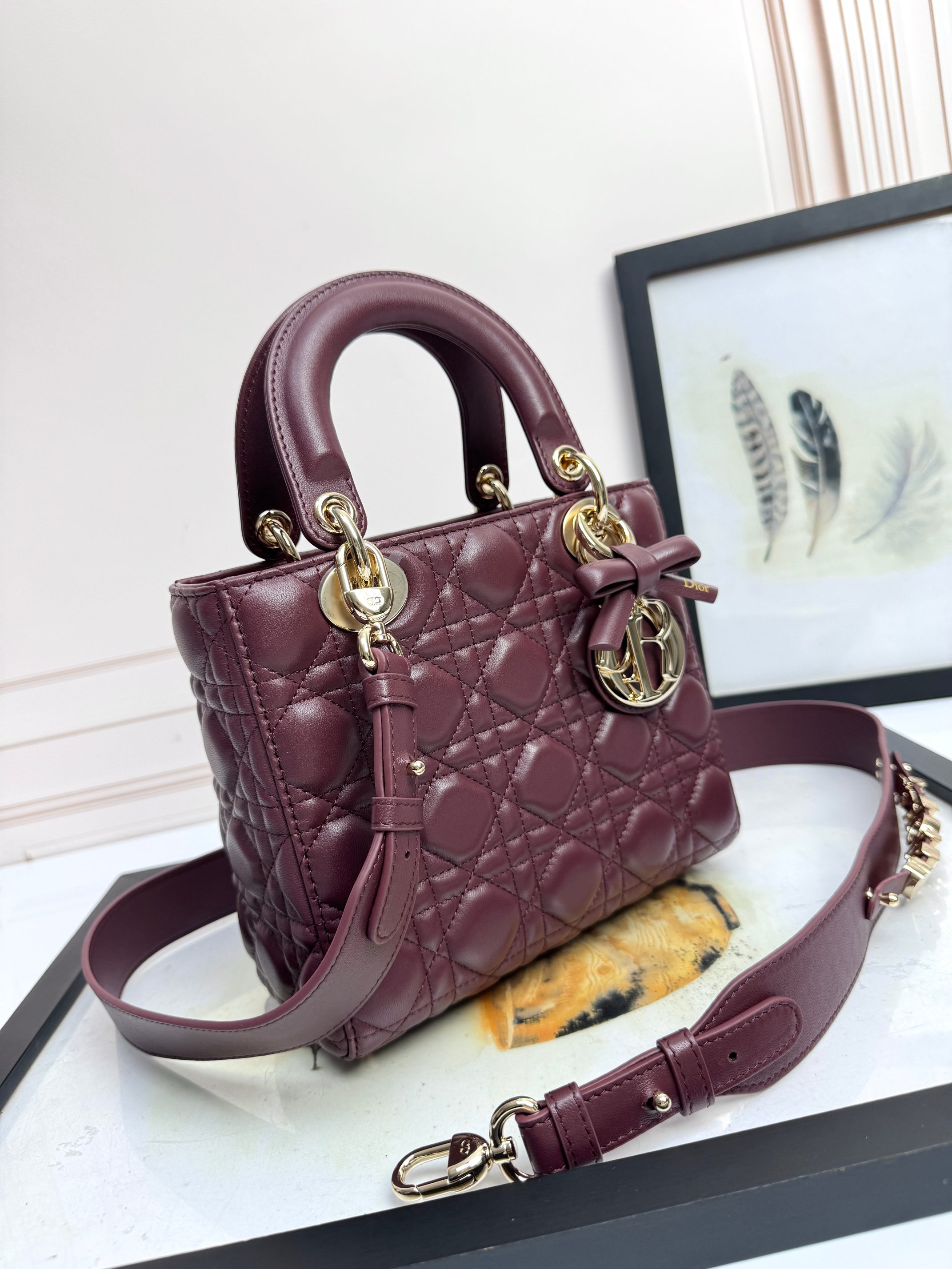 Dior Basic Bag Cow Leather Red M