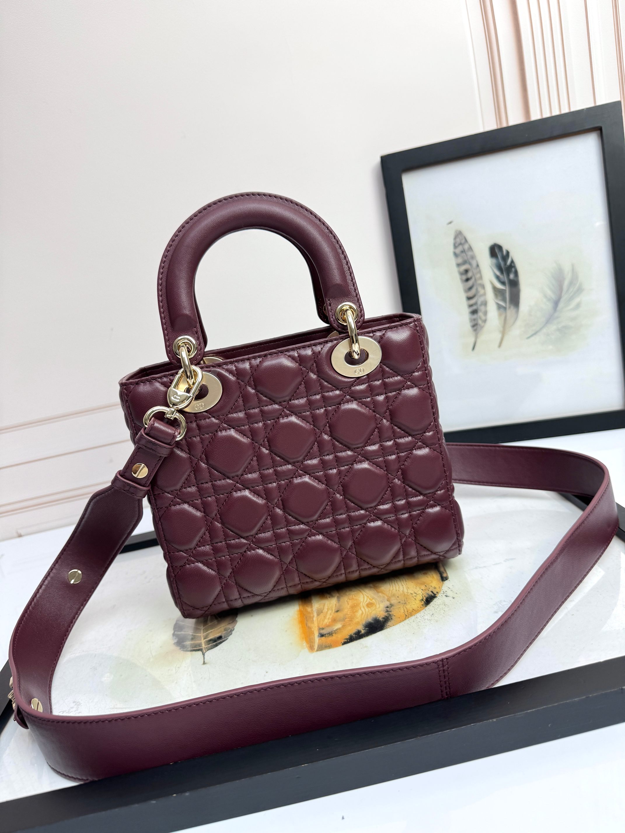 Dior Basic Bag Cow Leather Red M